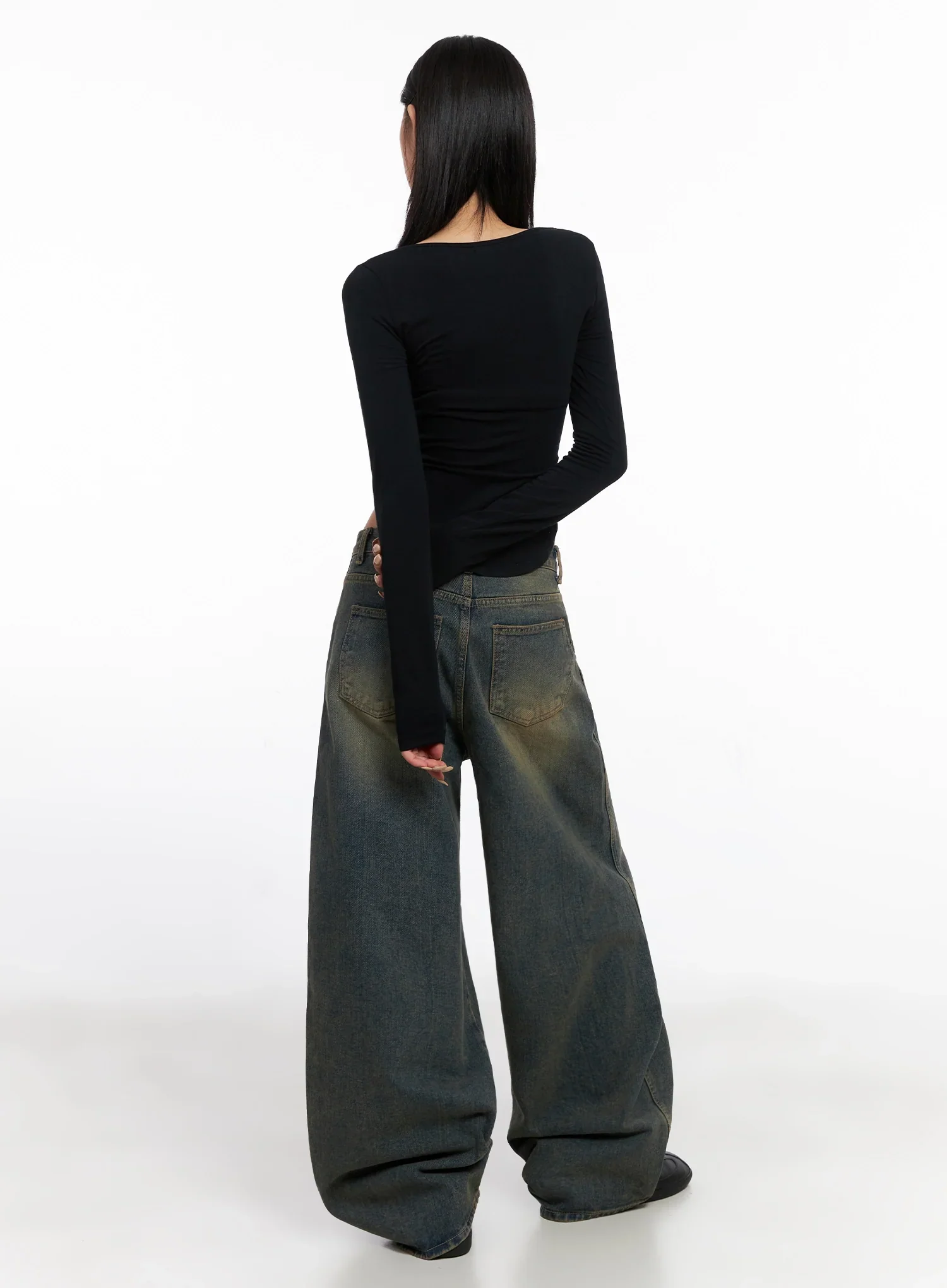 Minju Vintage Washed Baggy Jeans IS508 - Image 6