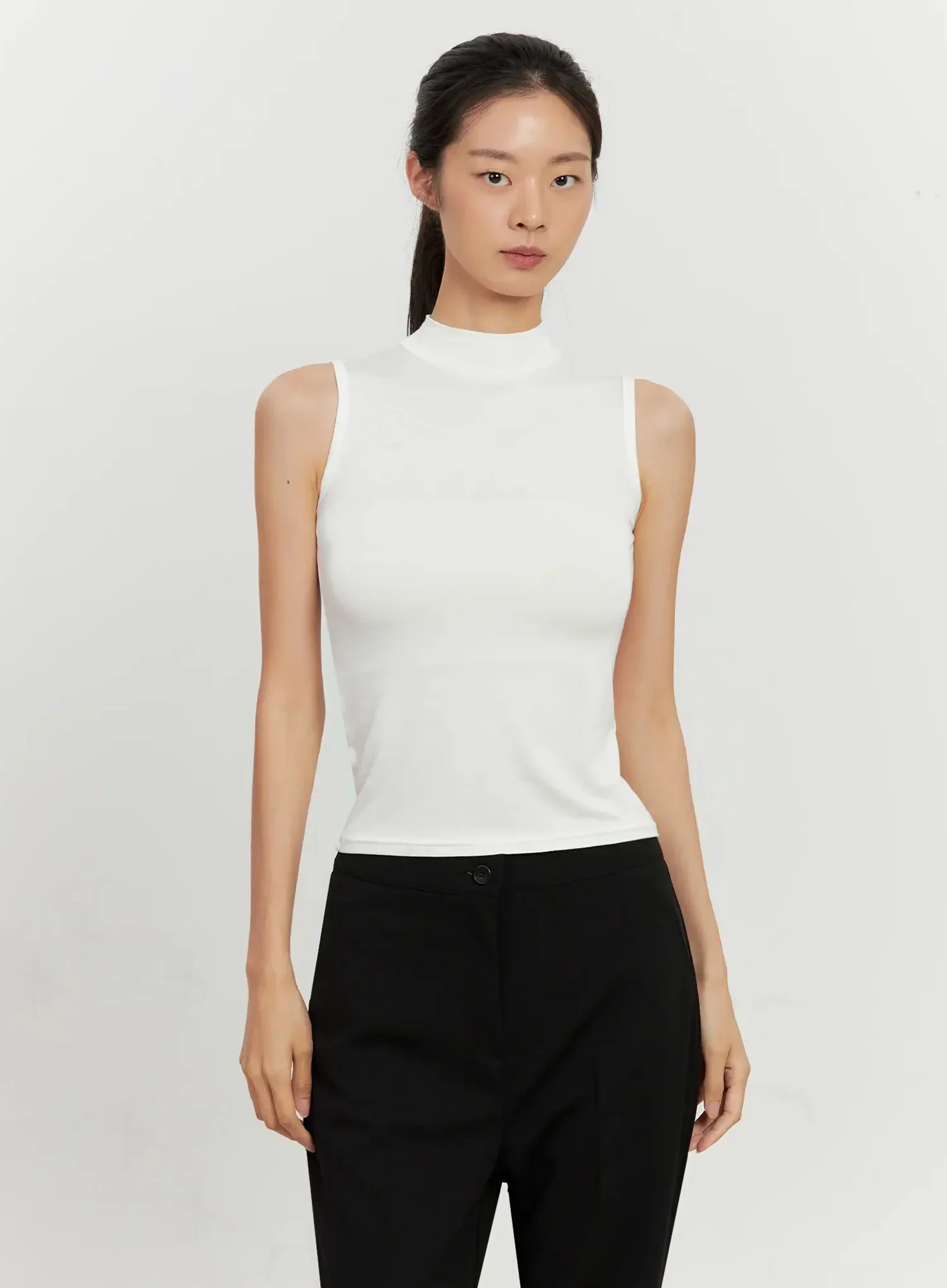 Mock Neck Sleeveless Top IL528 - Image 19