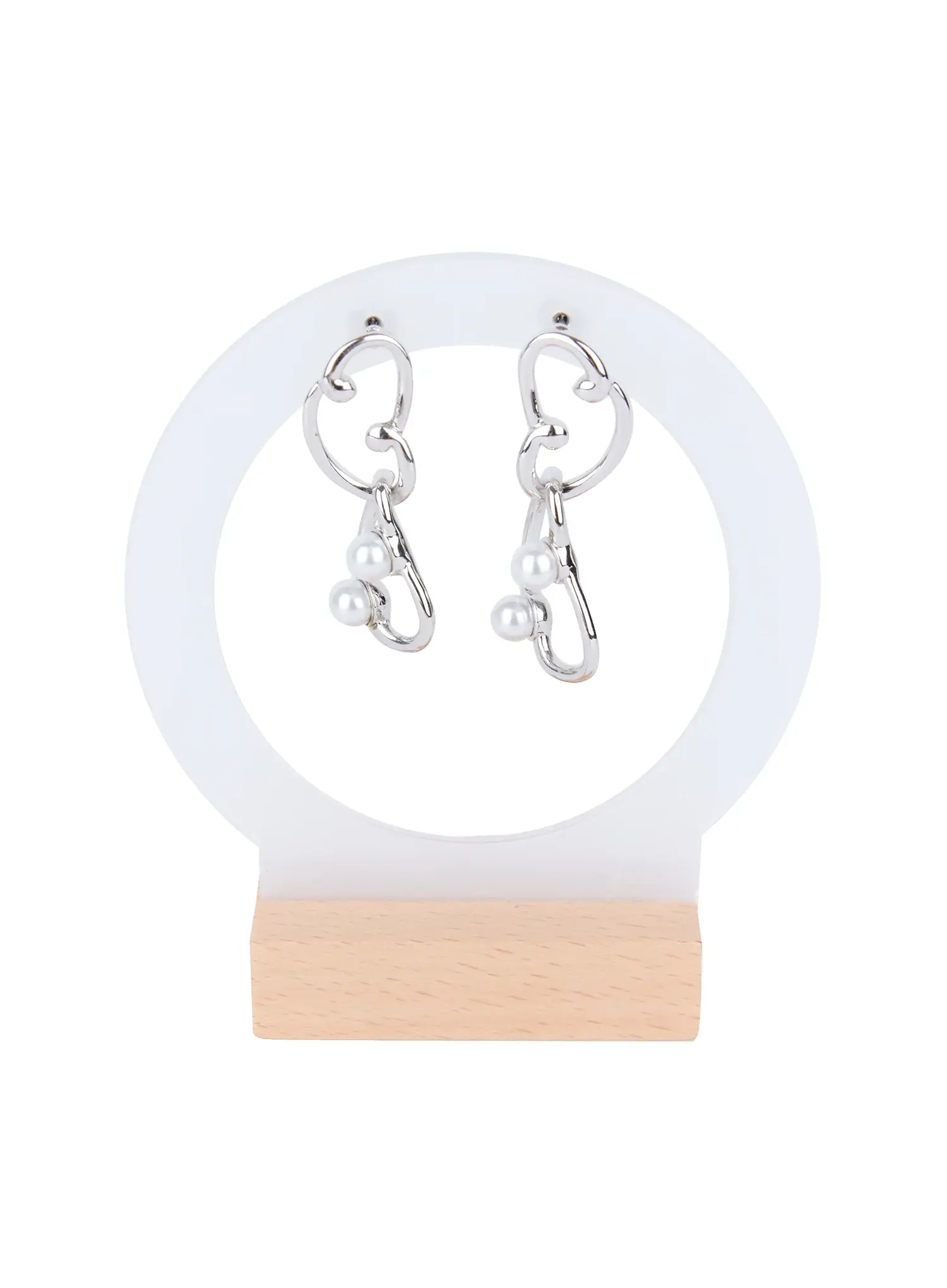 Modern Link Drop Earrings IS515 - Image 4