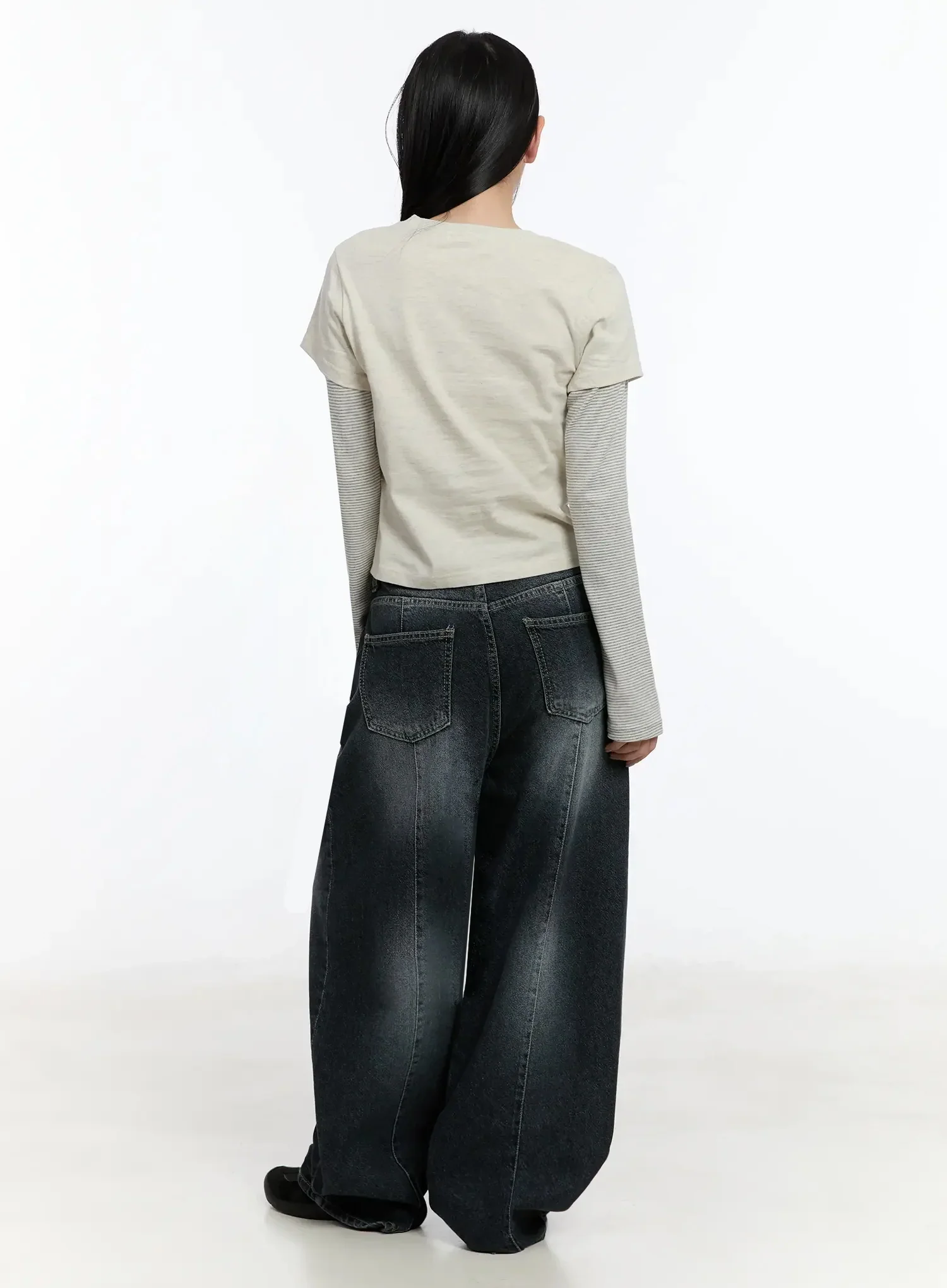 Naeu Dark Washed Wide Jeans IM509 - Image 9
