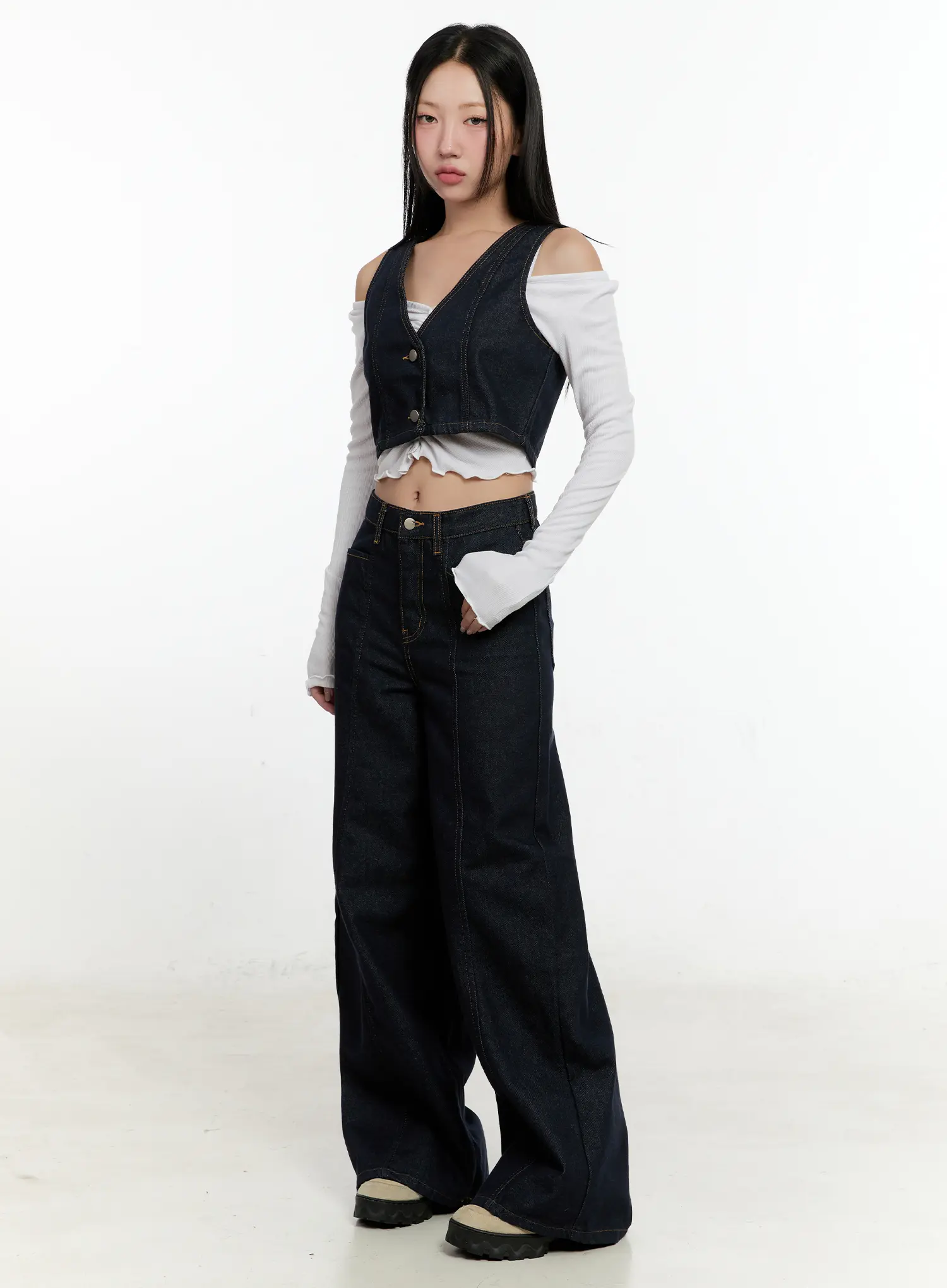 Nala Wide-Leg Bootcut Jeans CN506 - Image 2