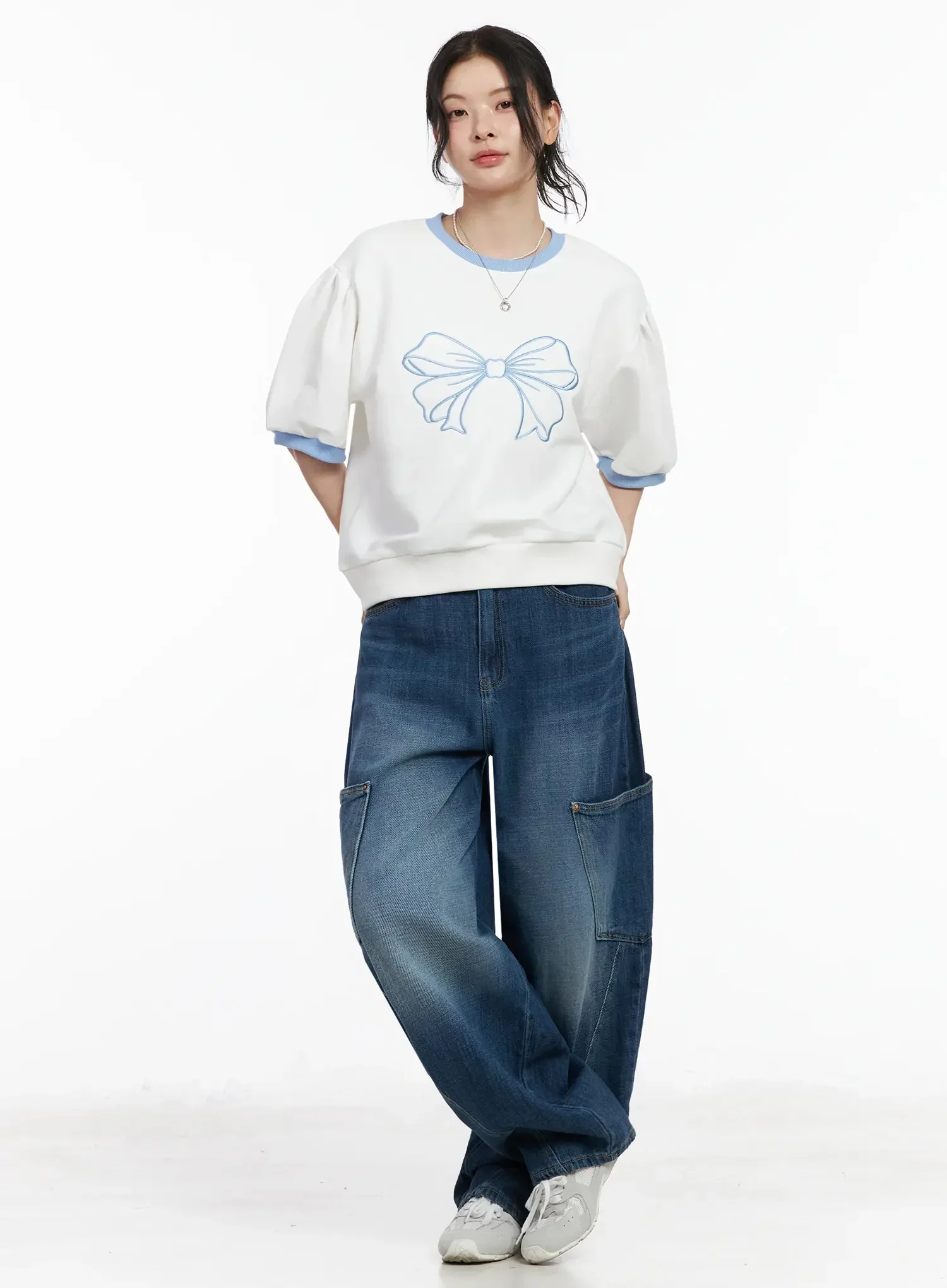 Nia Wide Leg Cargo Jeans IY511 - Image 7