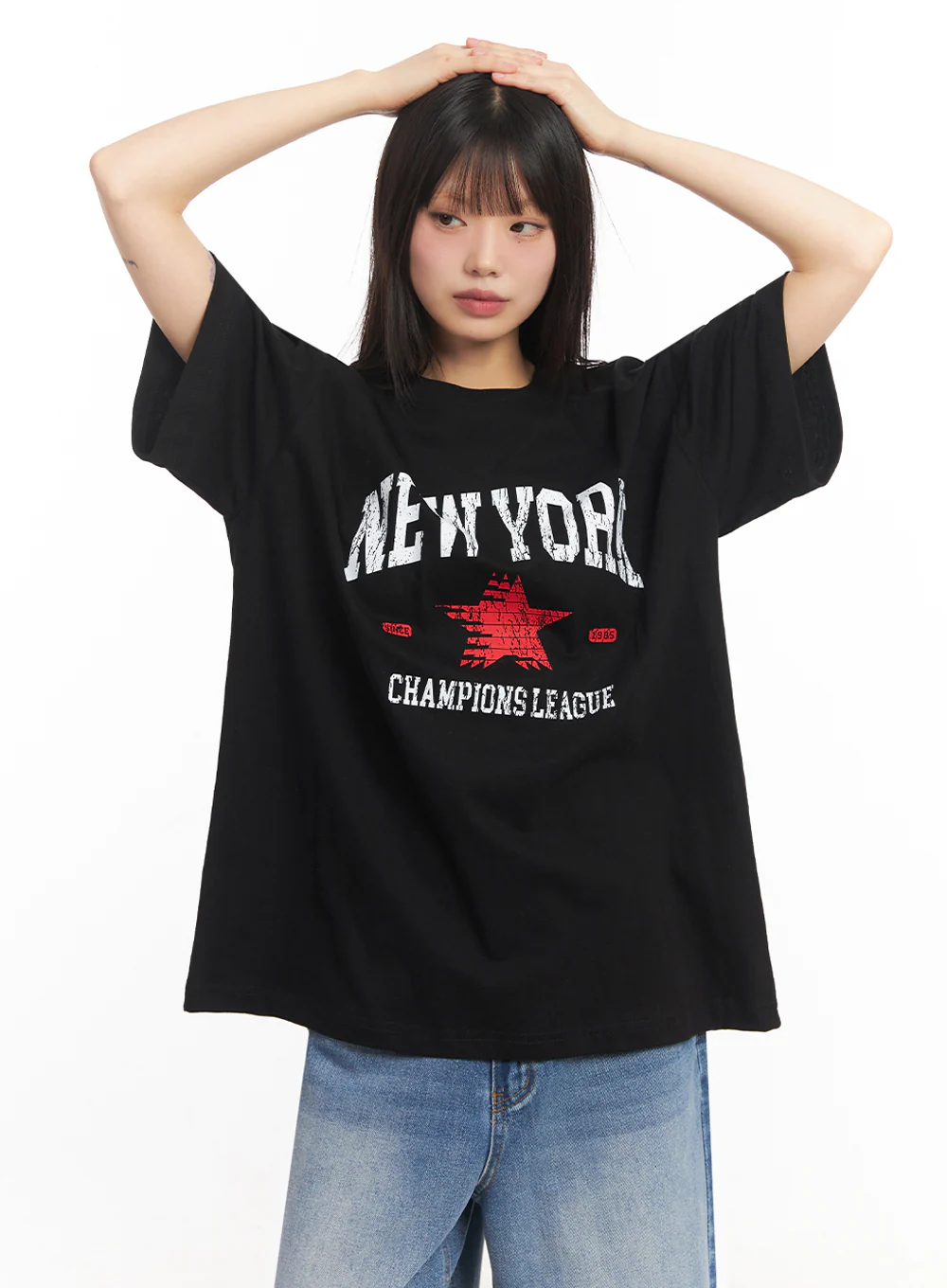 NY Graphic Oversize T-Shirt IY502 - Image 6