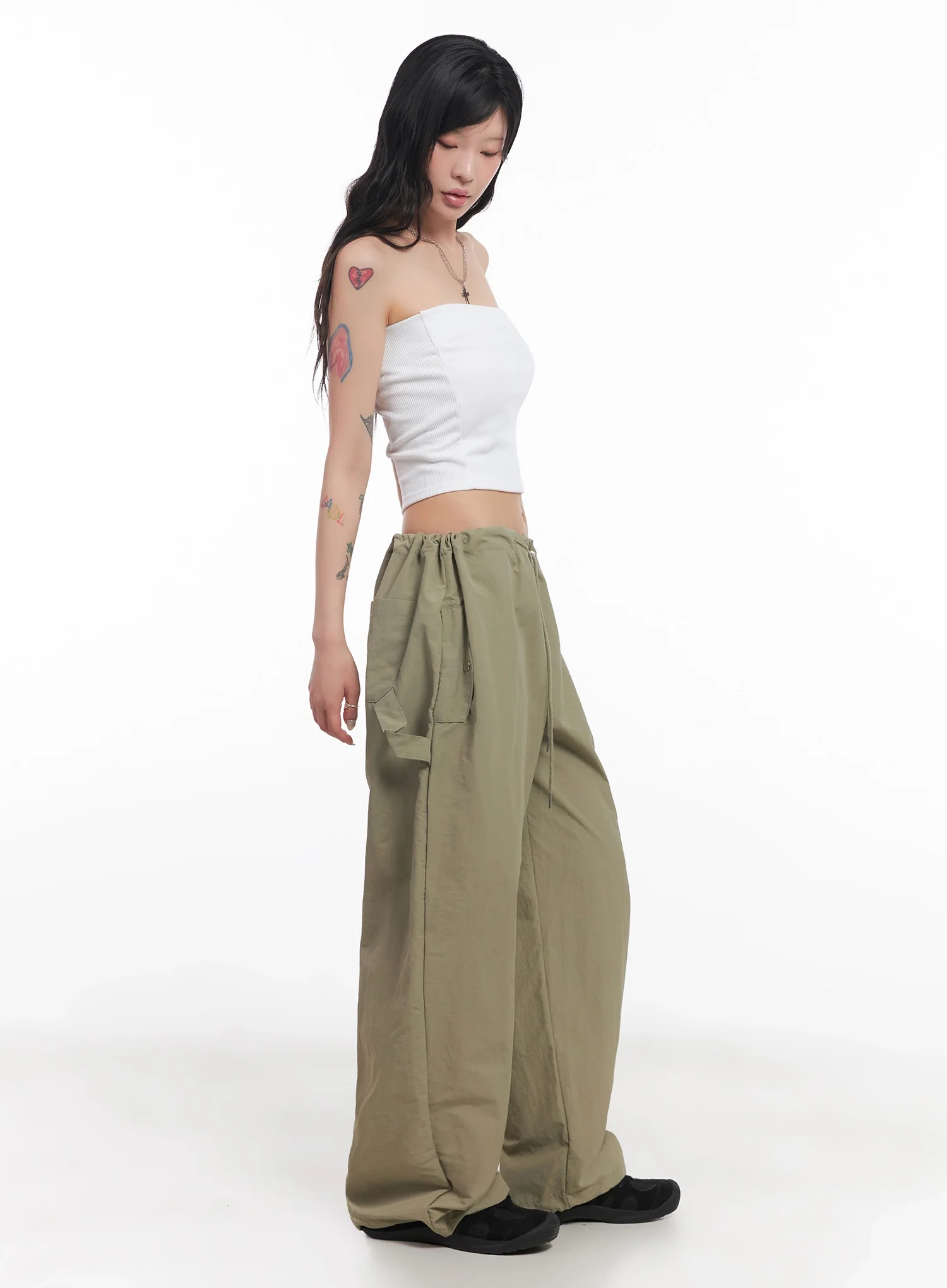 Nylon Cargo Relaxed-Fit Pants IC503 - Image 9