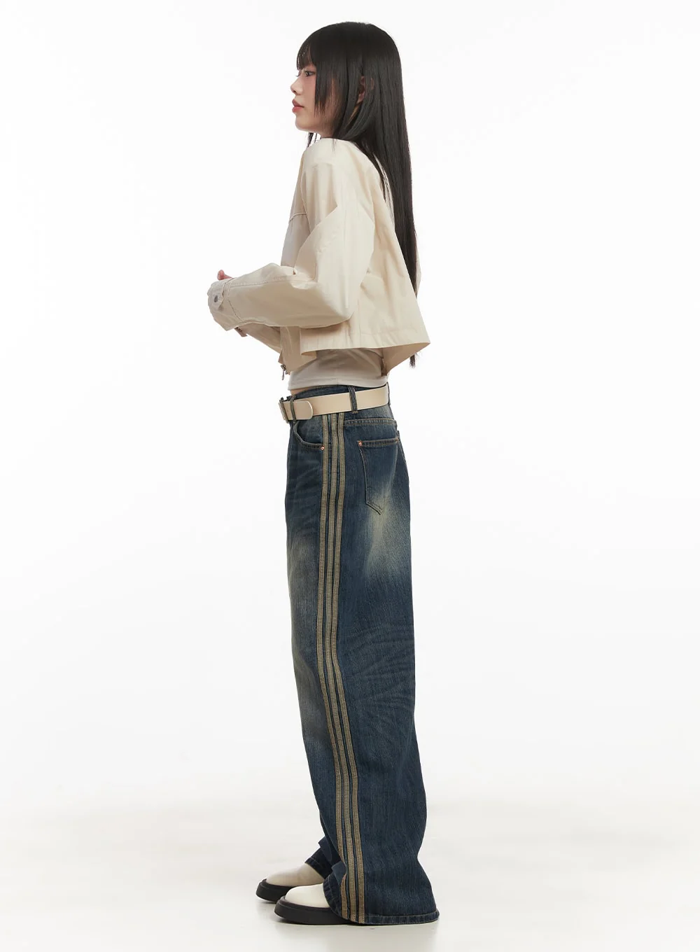 Nylon Zip-Up Cropped Jacket CF518 - Image 7