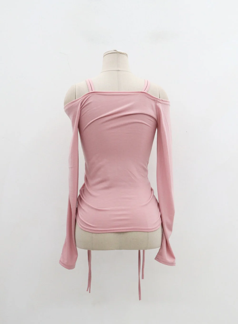 Off-Shoulder Double Front Tie Ruched Top IJ304 - Image 11