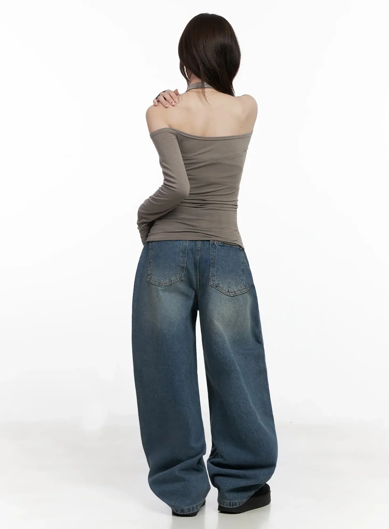 Off-Shoulder Draped Halter Top IN525 - Image 7