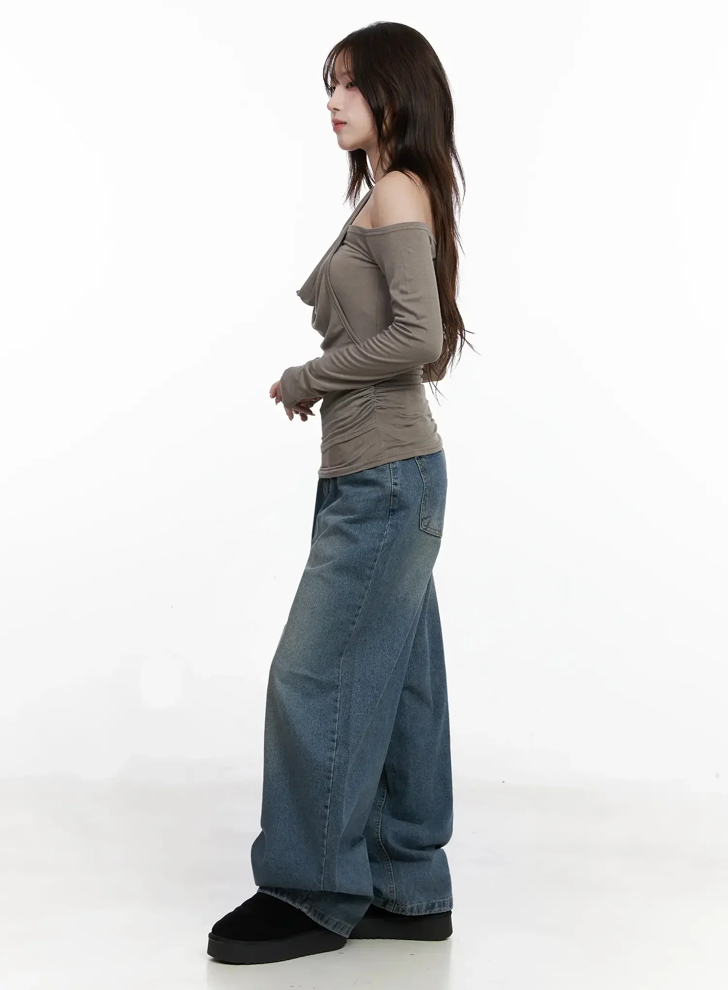 Off-Shoulder Draped Halter Top IN525 - Image 9