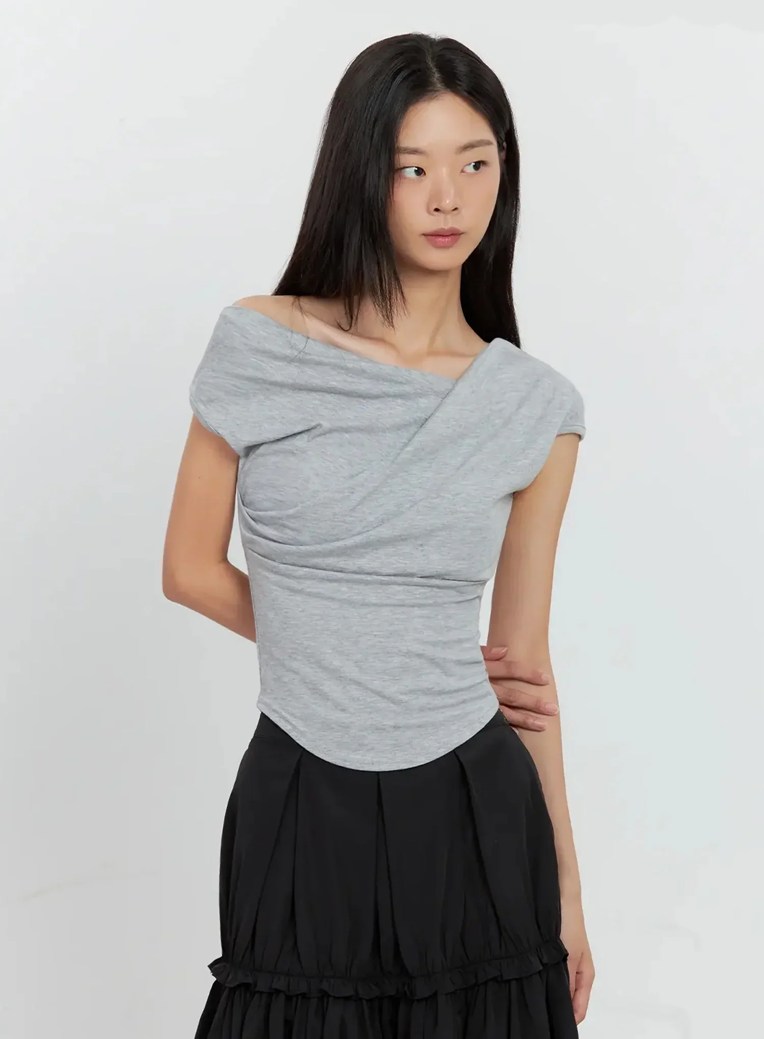 Off-Shoulder Draped Top IL528 - Image 15