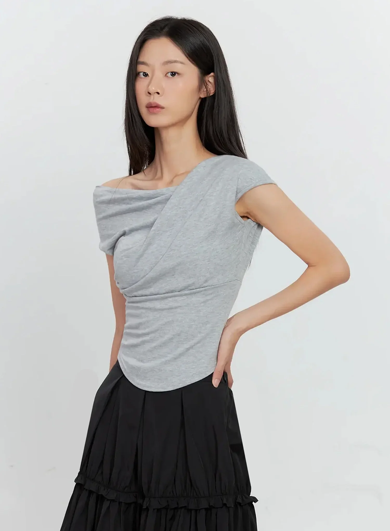 Off-Shoulder Draped Top IL528 - Image 16