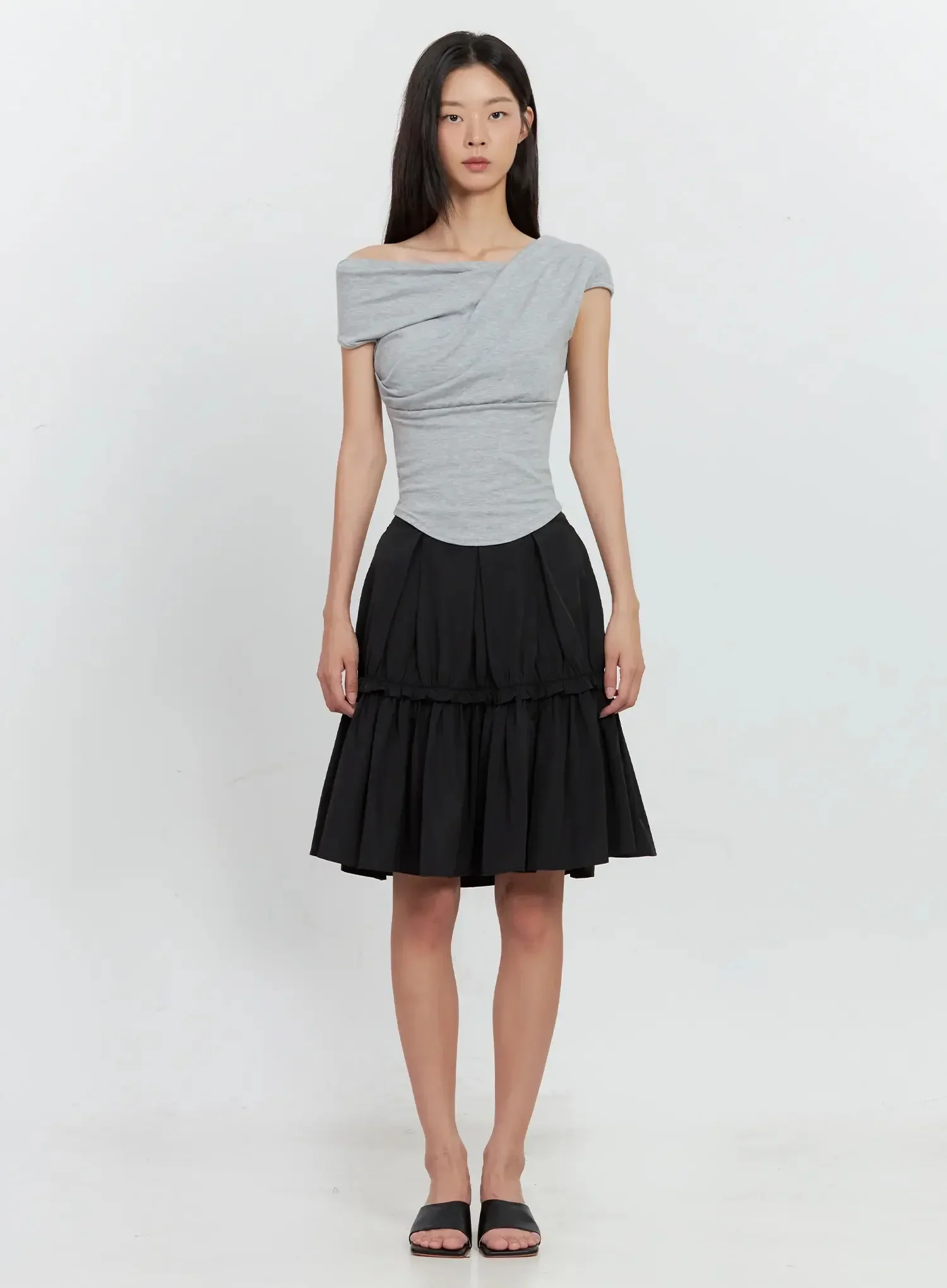 Off-Shoulder Draped Top IL528 - Image 18