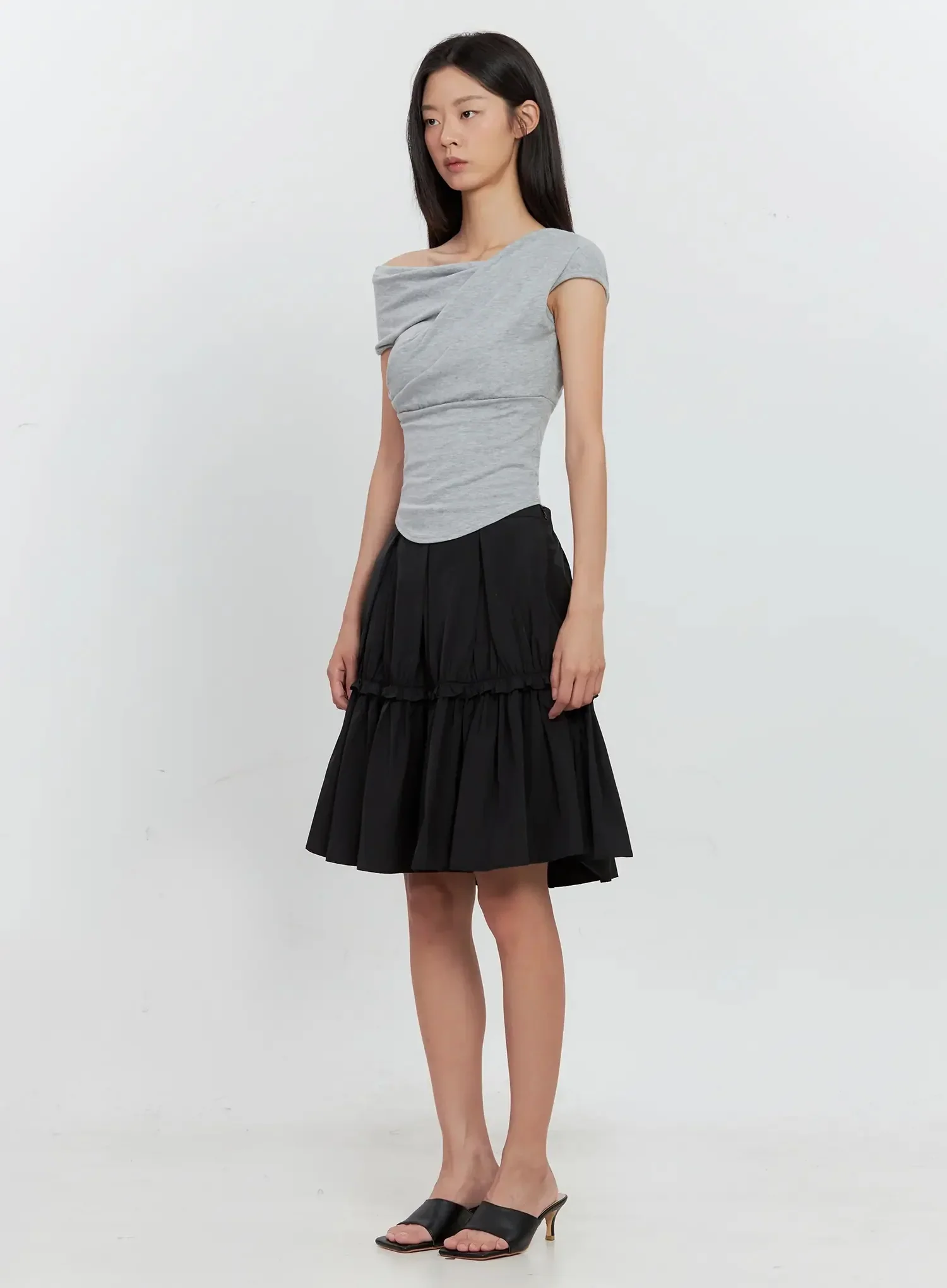 Off-Shoulder Draped Top IL528 - Image 19