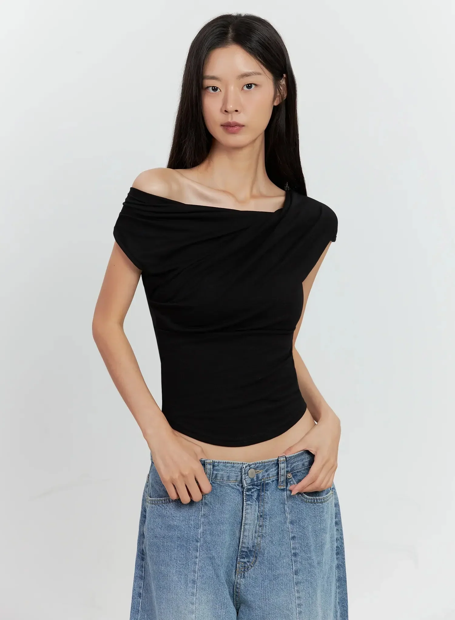 Off-Shoulder Draped Top IL528 - Image 23