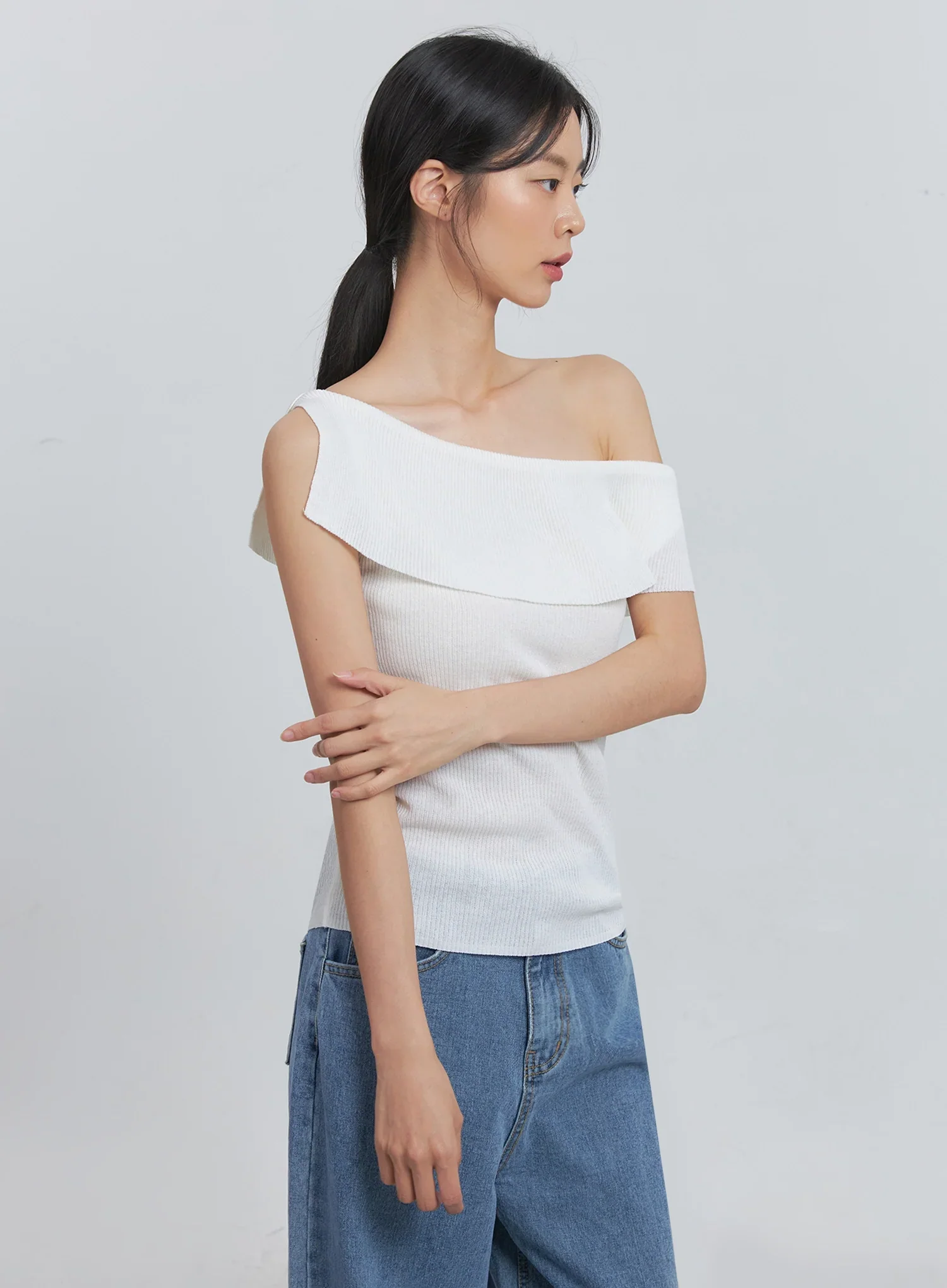 Off-Shoulder Linen Blouse IU512 - Image 17