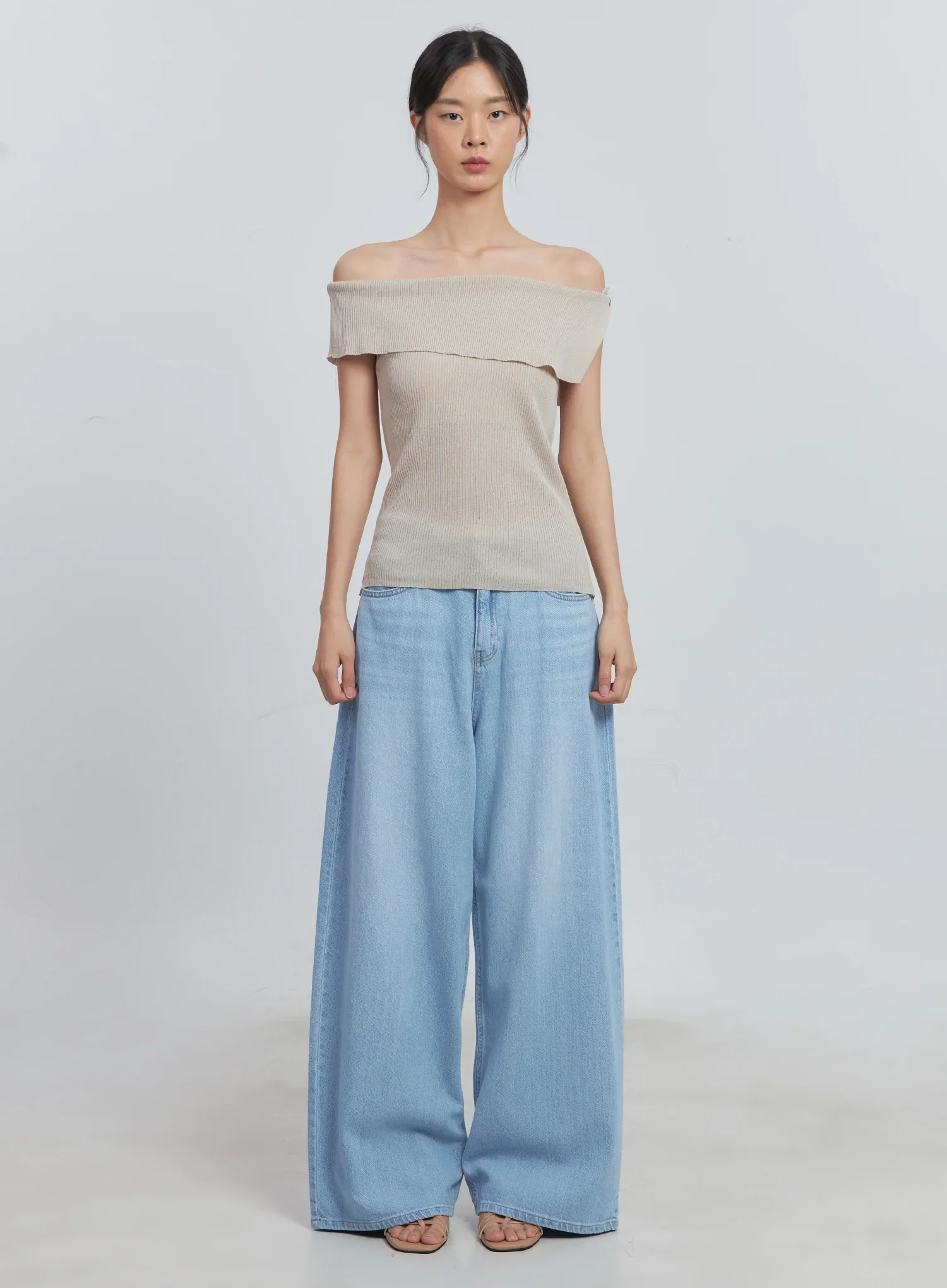 Off-Shoulder Linen Blouse IU512 - Image 32