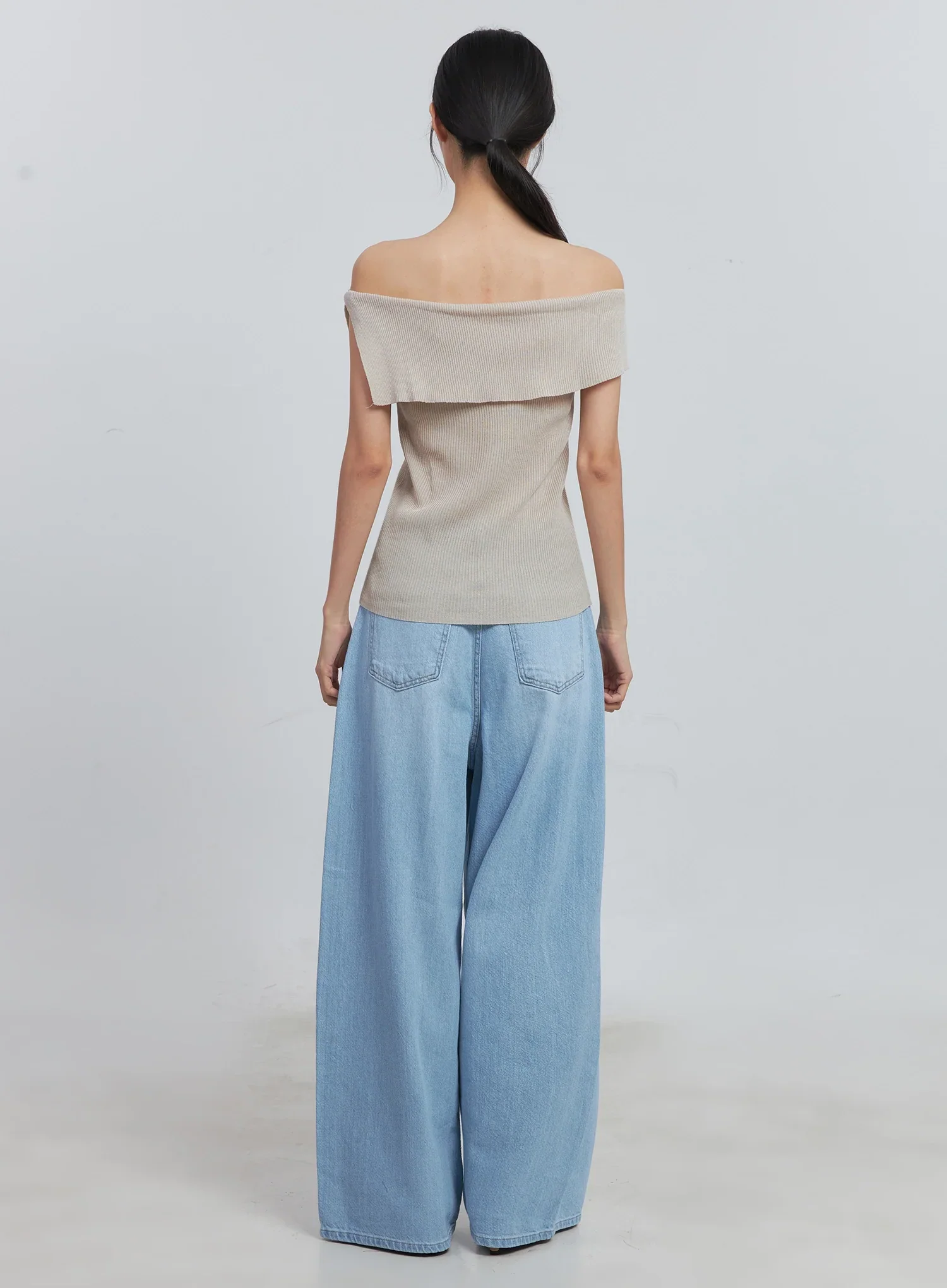 Off-Shoulder Linen Blouse IU512 - Image 35