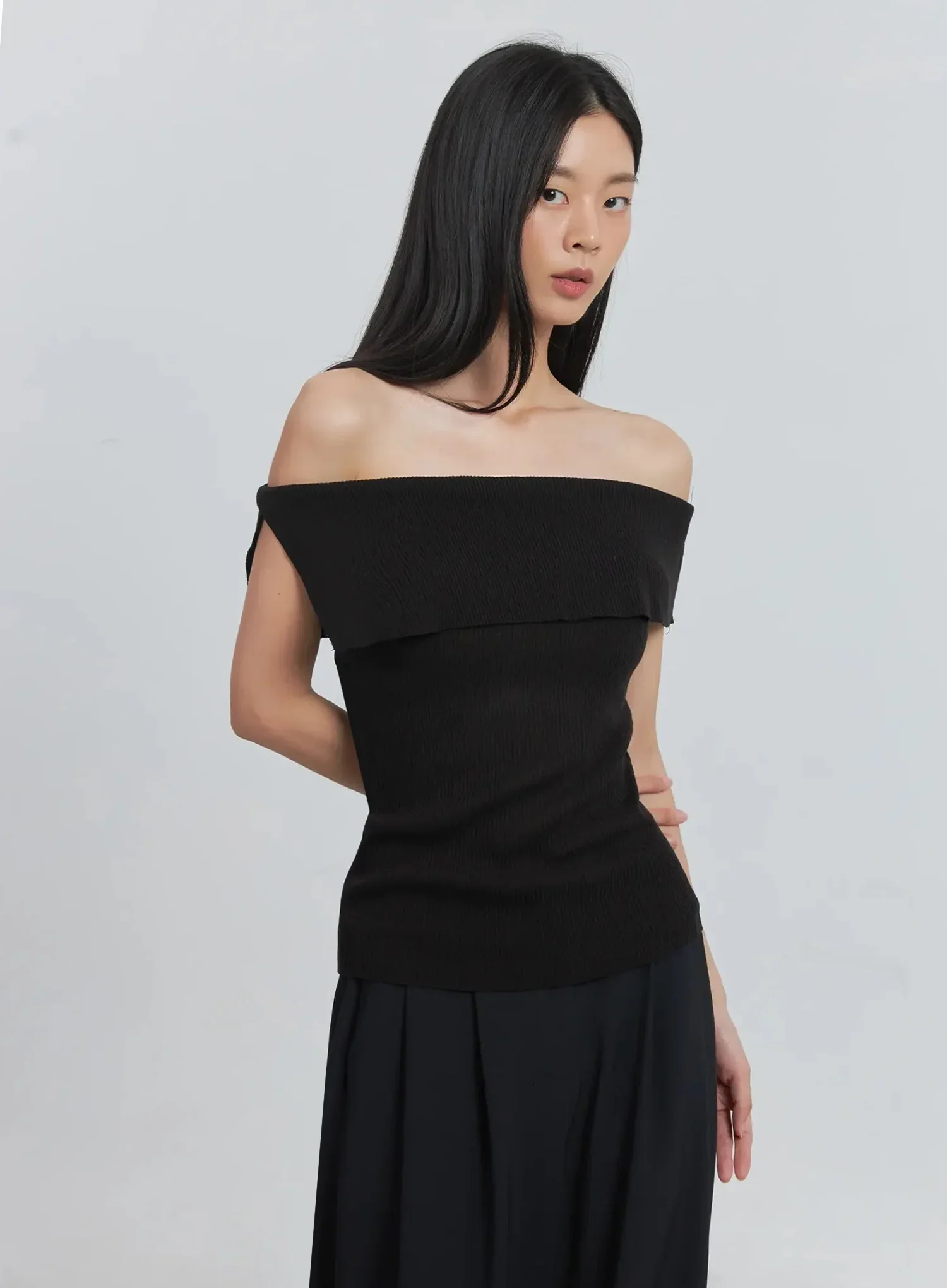 Off-Shoulder Linen Blouse IU512 - Image 4