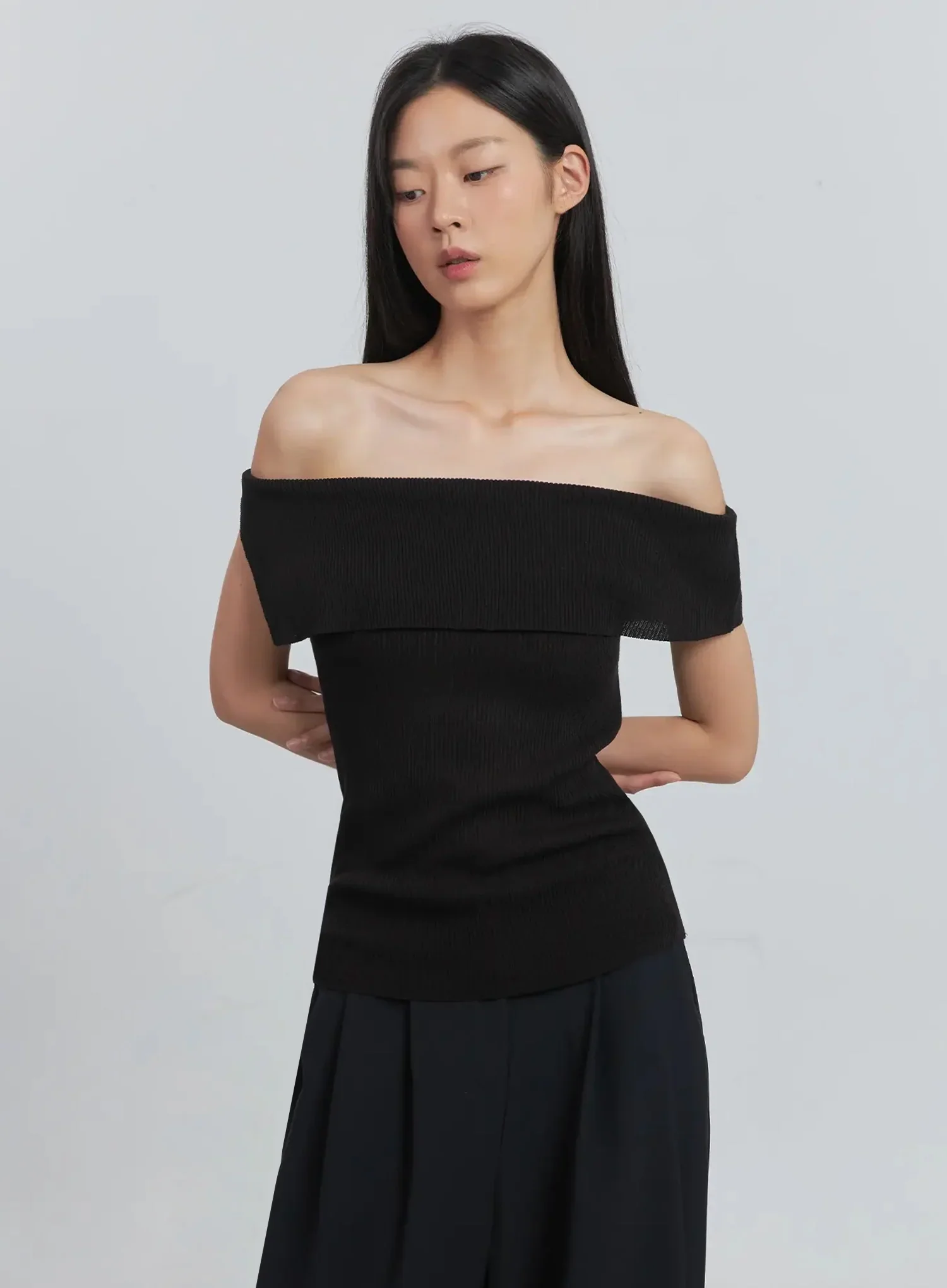 Off-Shoulder Linen Blouse IU512 - Image 5