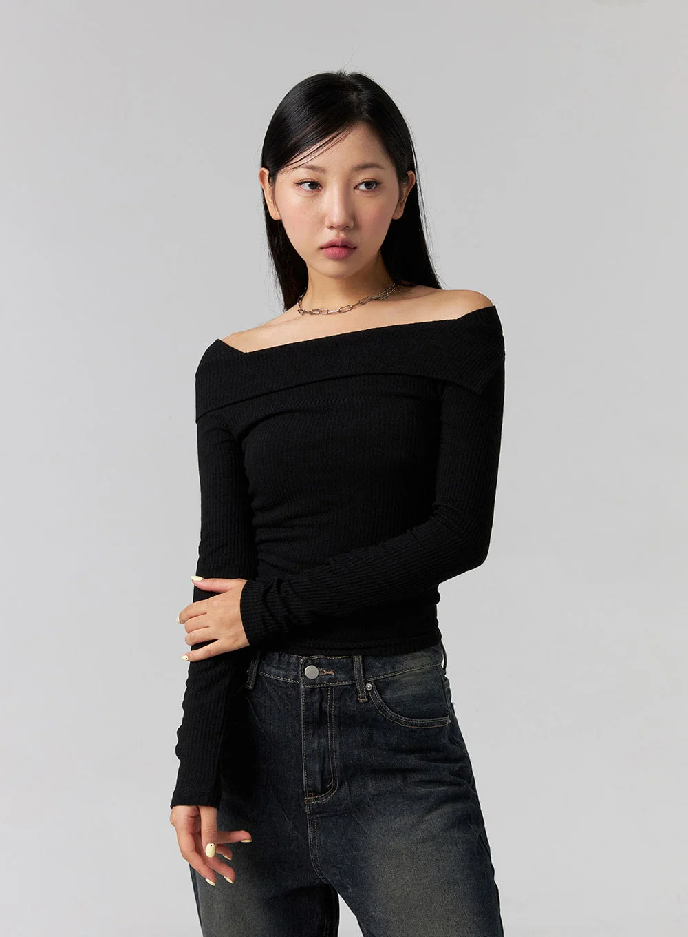 Off-Shoulder Long Sleeve Top CG329 - Image 4