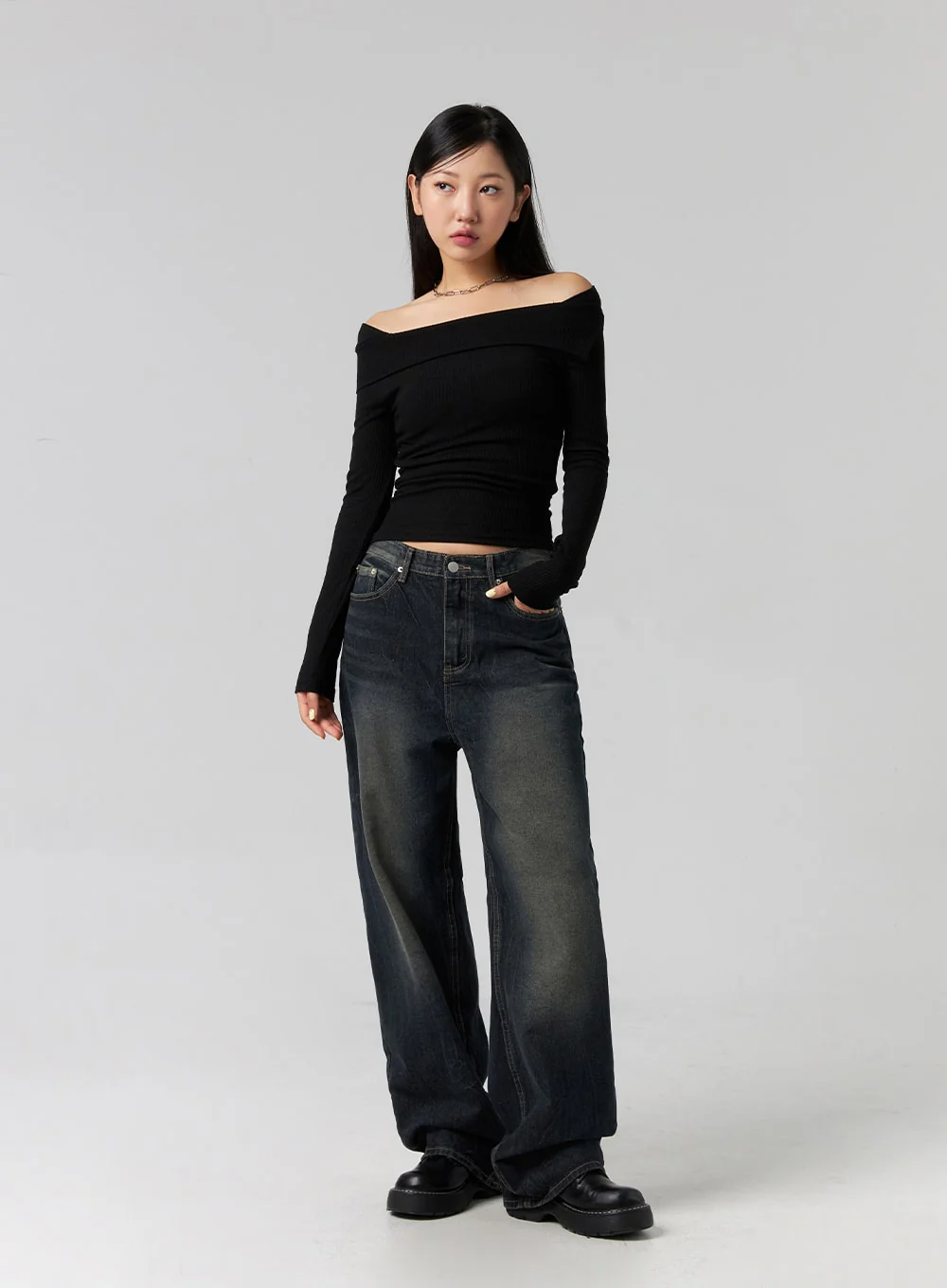 Off-Shoulder Long Sleeve Top CG329 - Image 5