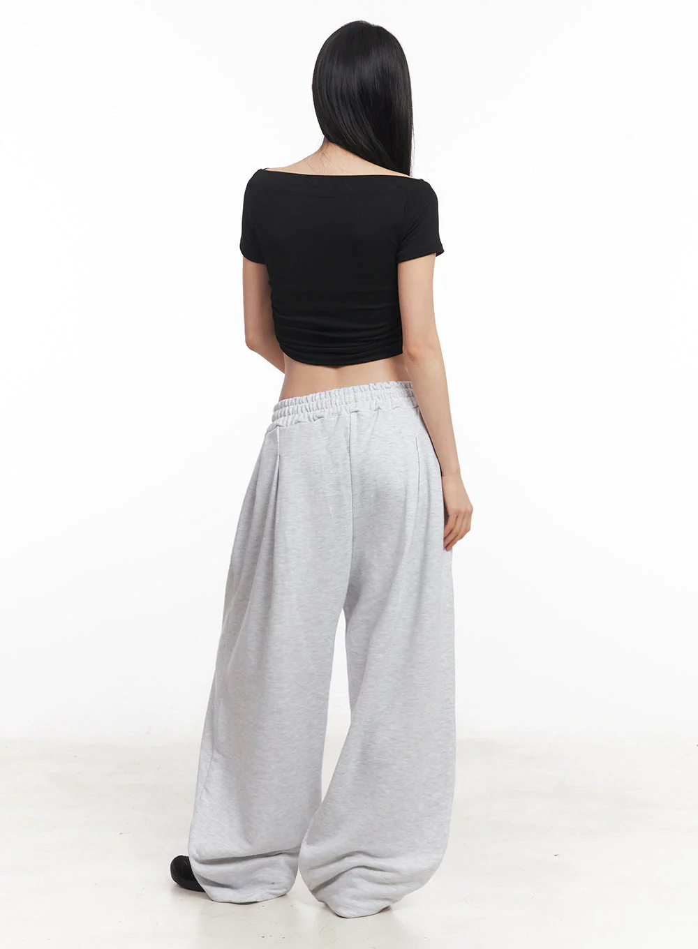 Off-Shoulder Shirred Crop Tee IY516 - Image 12