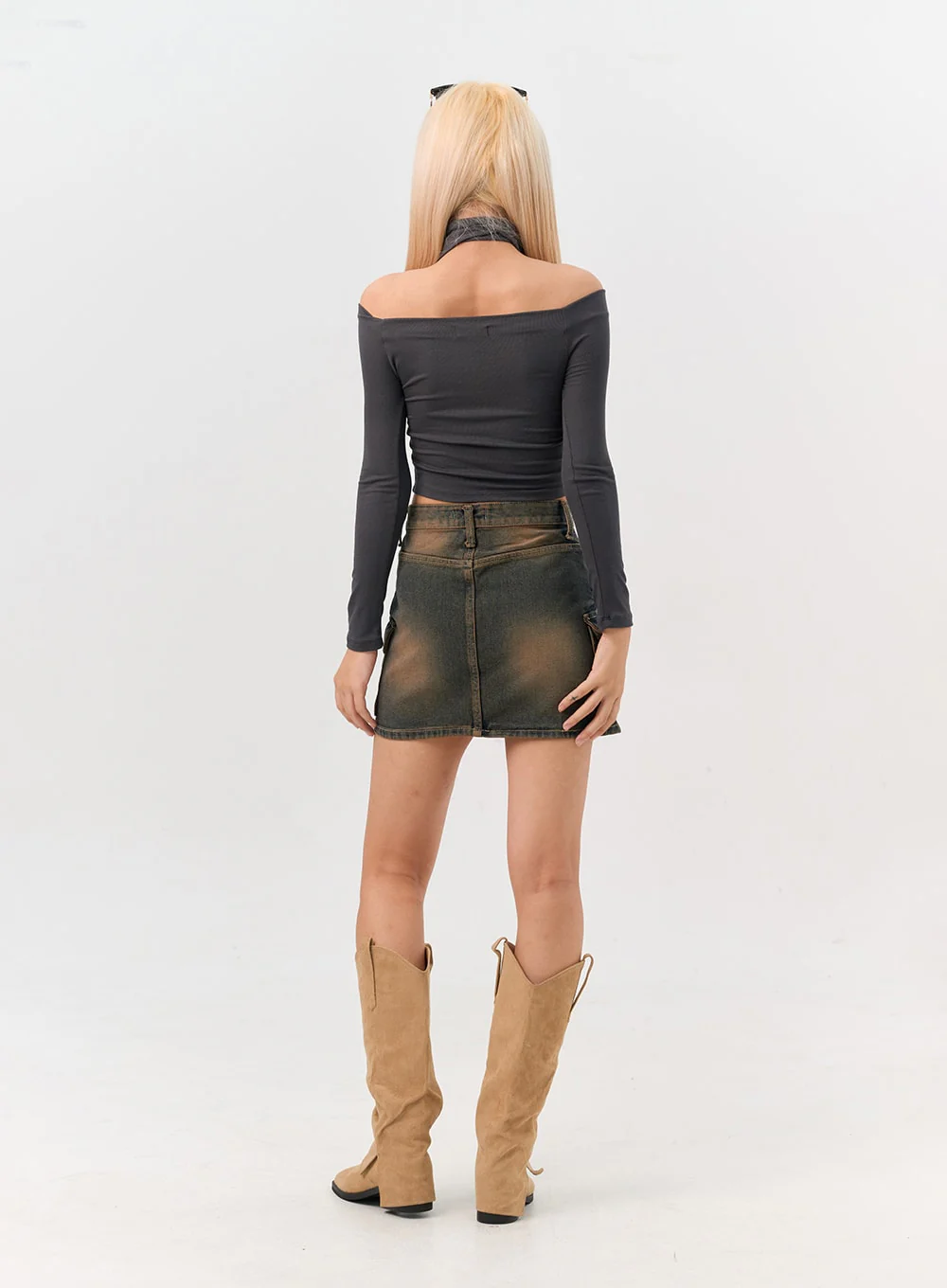 Off-Shoulder Skinny Scarf Set IN301 - Image 6