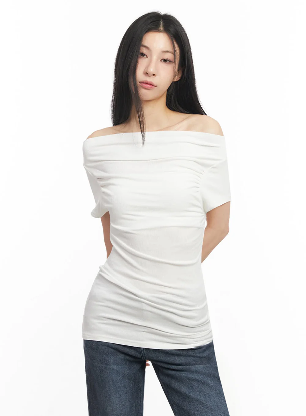 Off-Shoulder Slim-Fit Mini Dress IU509 - Image 8