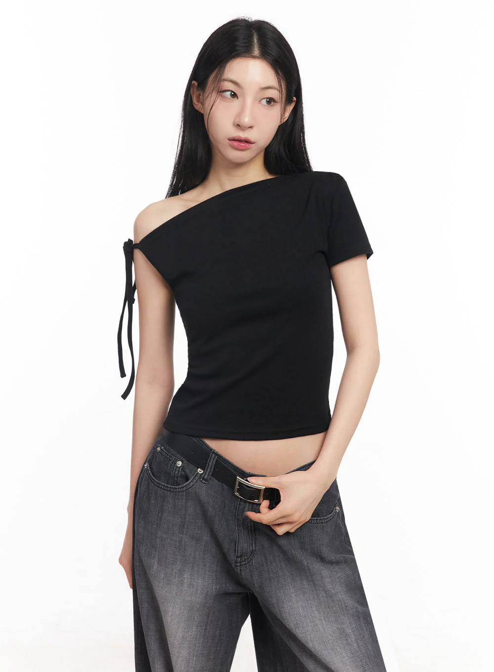 One-Shoulder Ribbon Top IY529