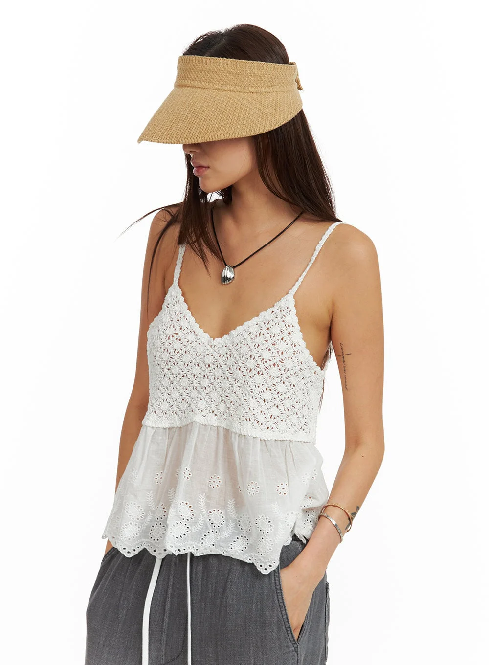 Open-Head Straw Hat IU419
