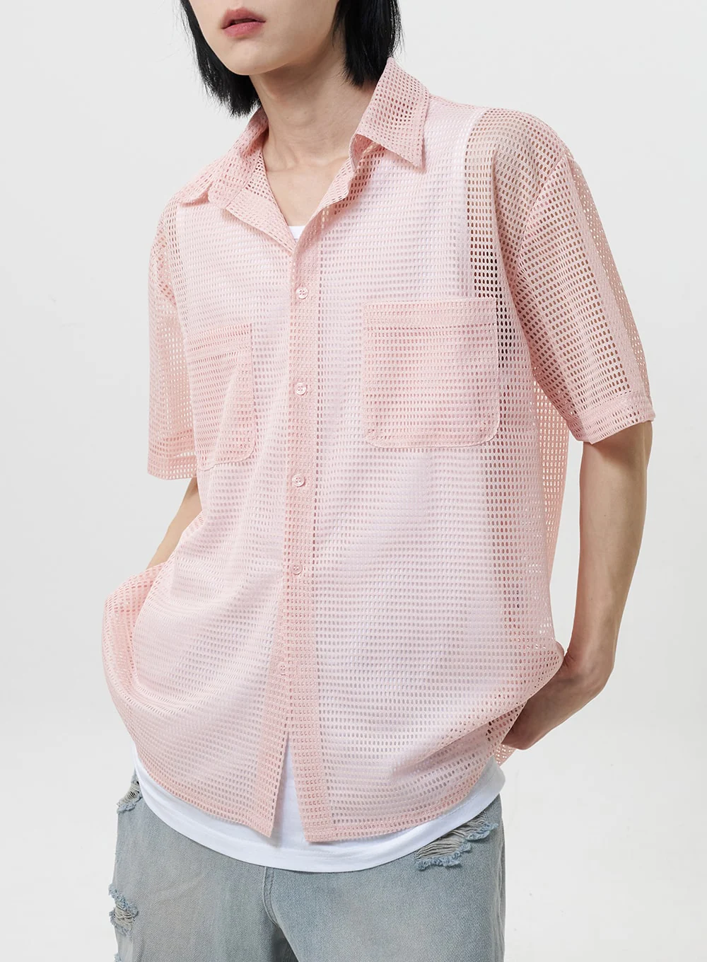 Open Stitch Shirt Unisex CY319 - Image 2