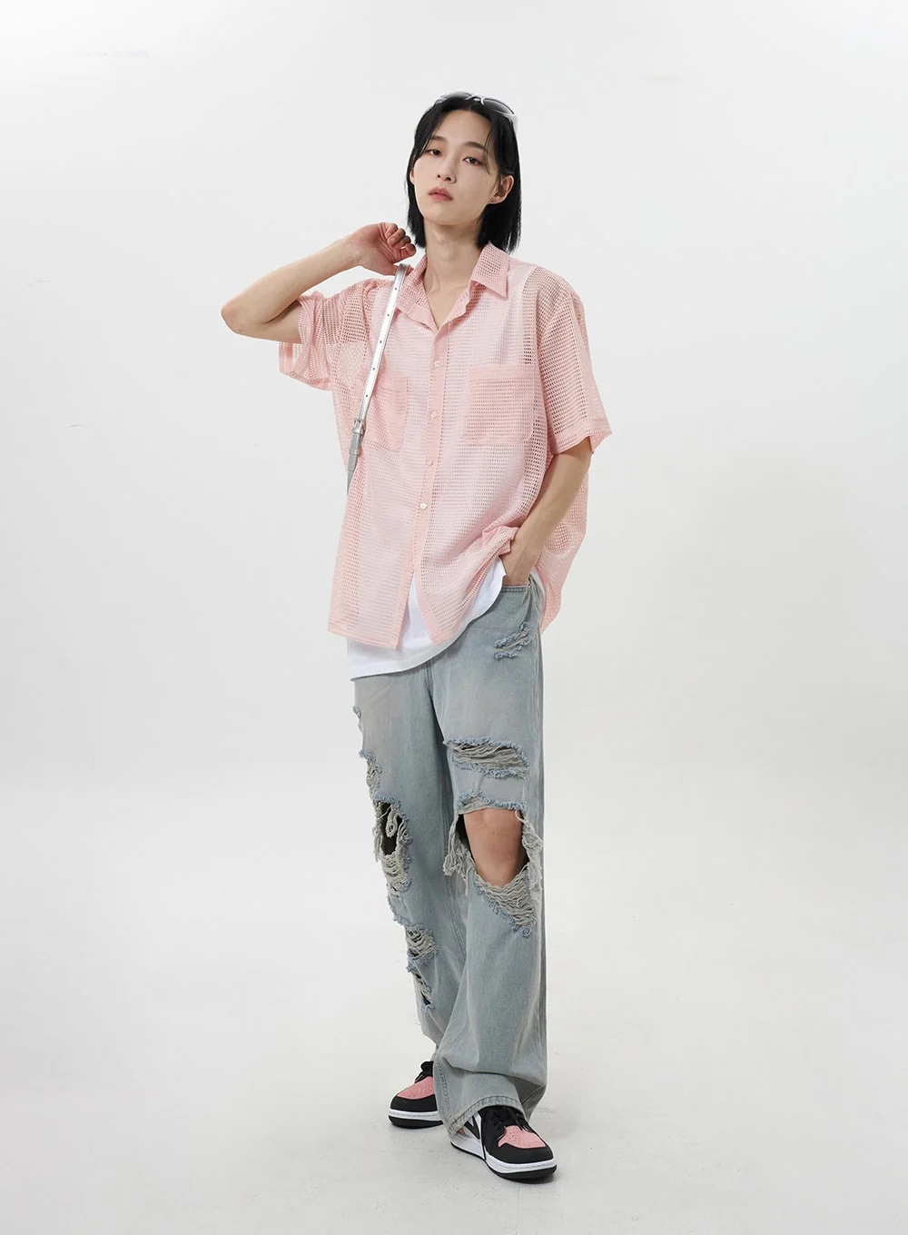 Open Stitch Shirt Unisex CY319 - Image 8