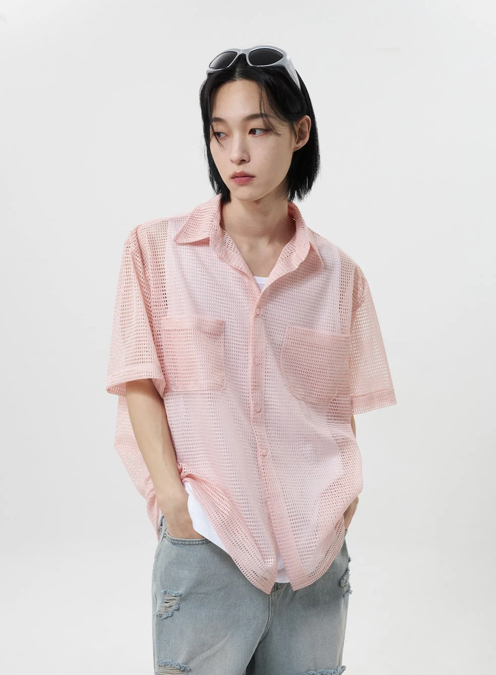 Open Stitch Shirt Unisex CY319 - Image 9