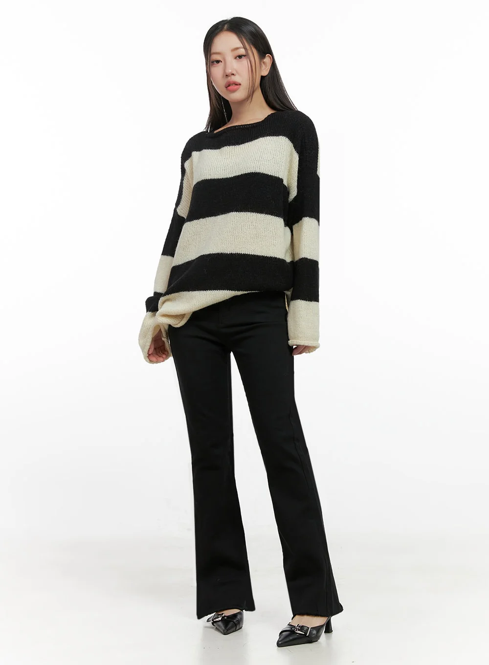 Oversize Stripe Wool Sweater IN415 - Image 18
