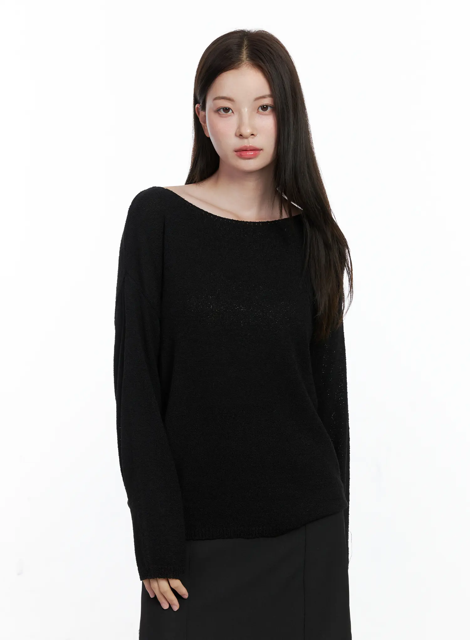 Oversized Boatneck Knit Sweater CO506 - Image 12