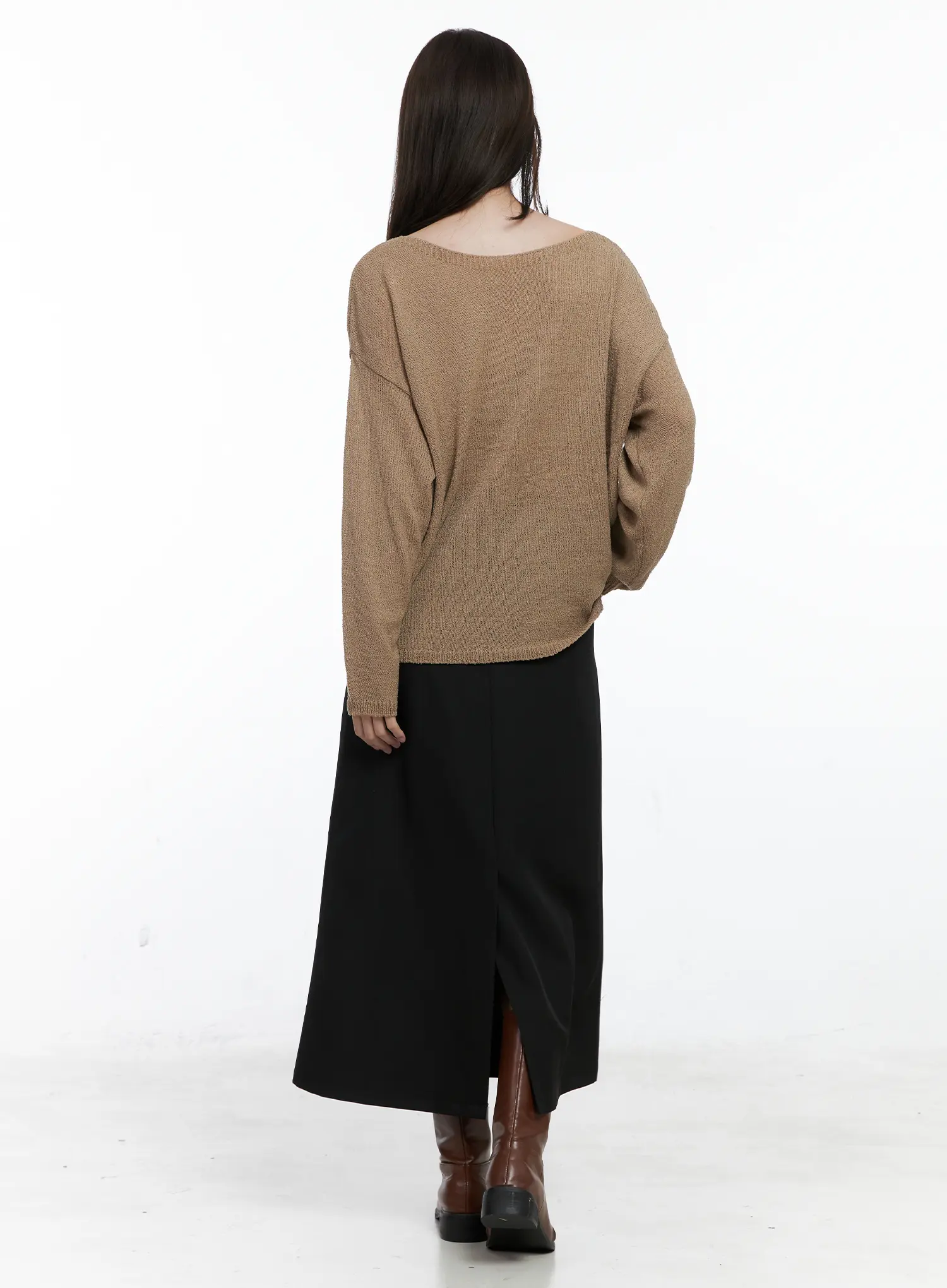 Oversized Boatneck Knit Sweater CO506 - Image 5