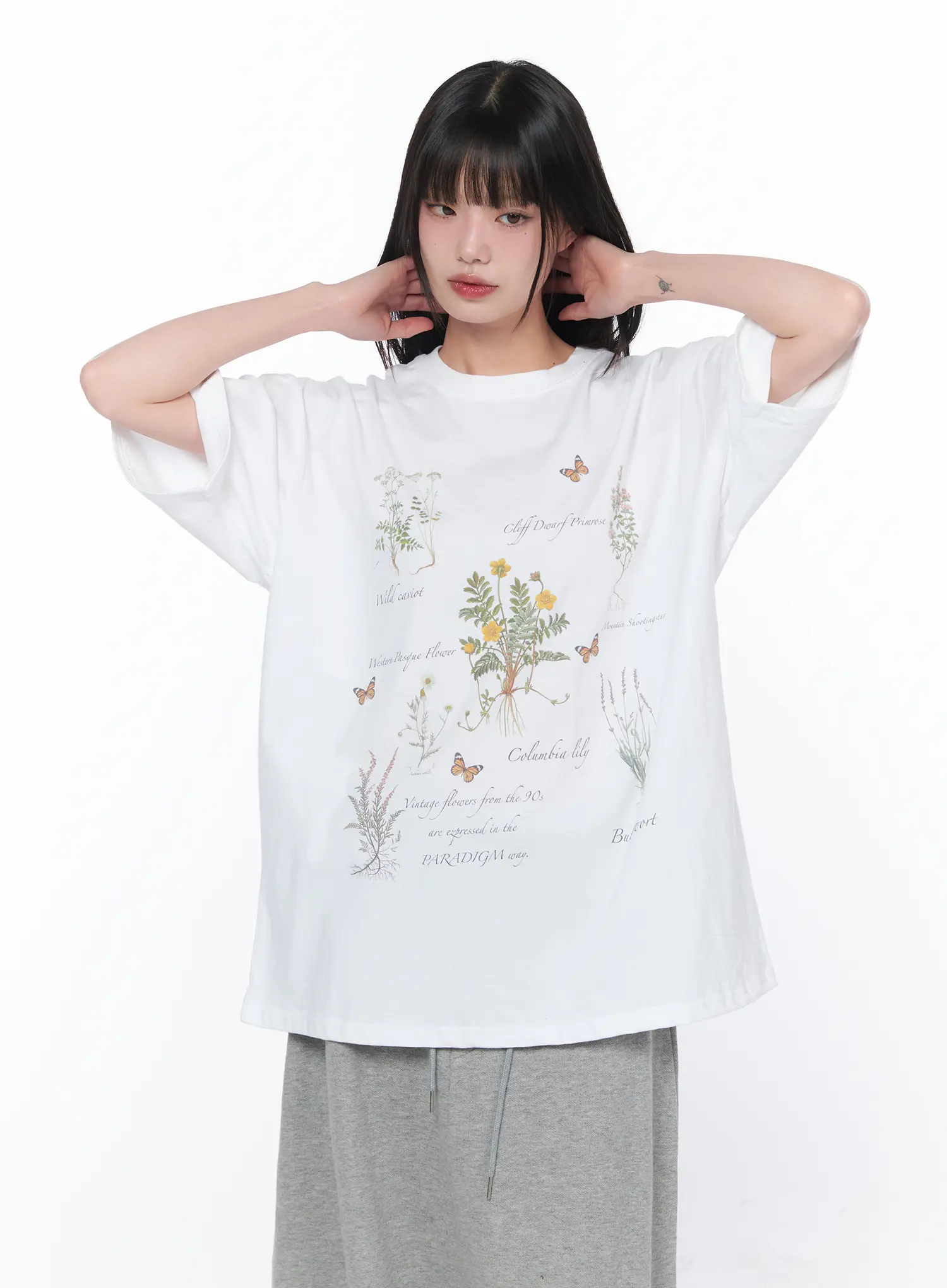 Oversized Floral Print T-Shirt CA528 - Image 5