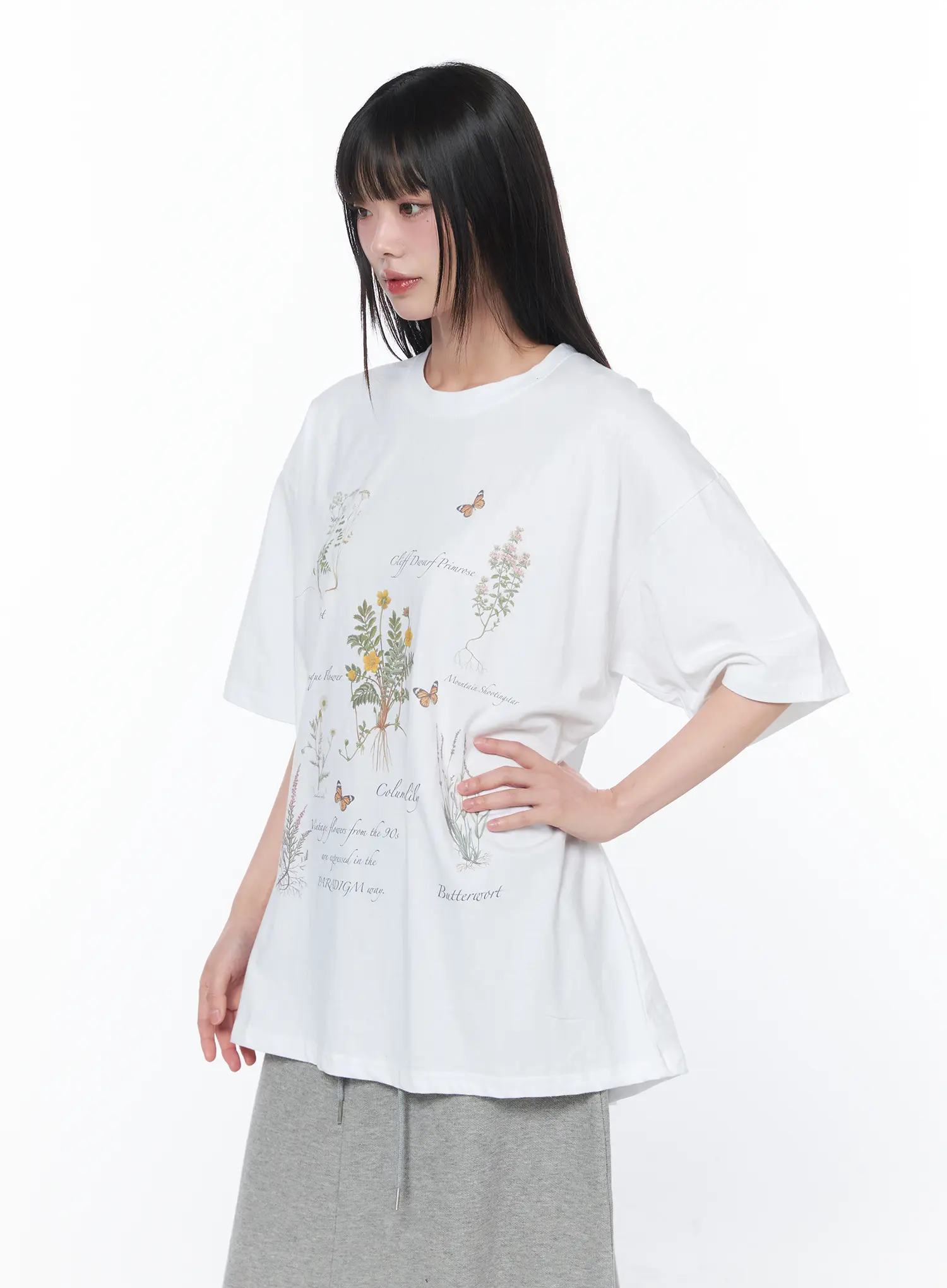 Oversized Floral Print T-Shirt CA528 - Image 6