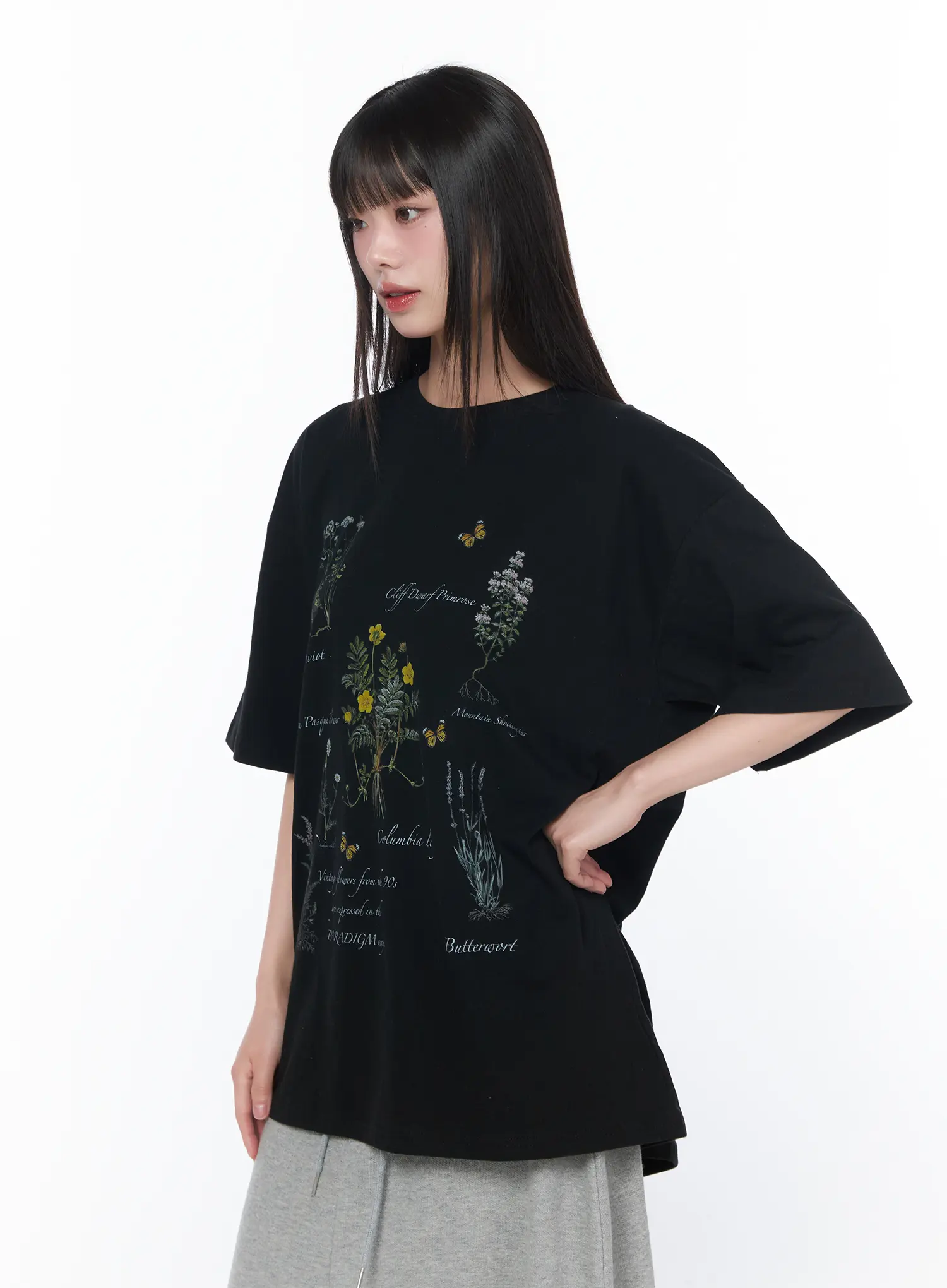 Oversized Floral Print T-Shirt CA528 - Image 9