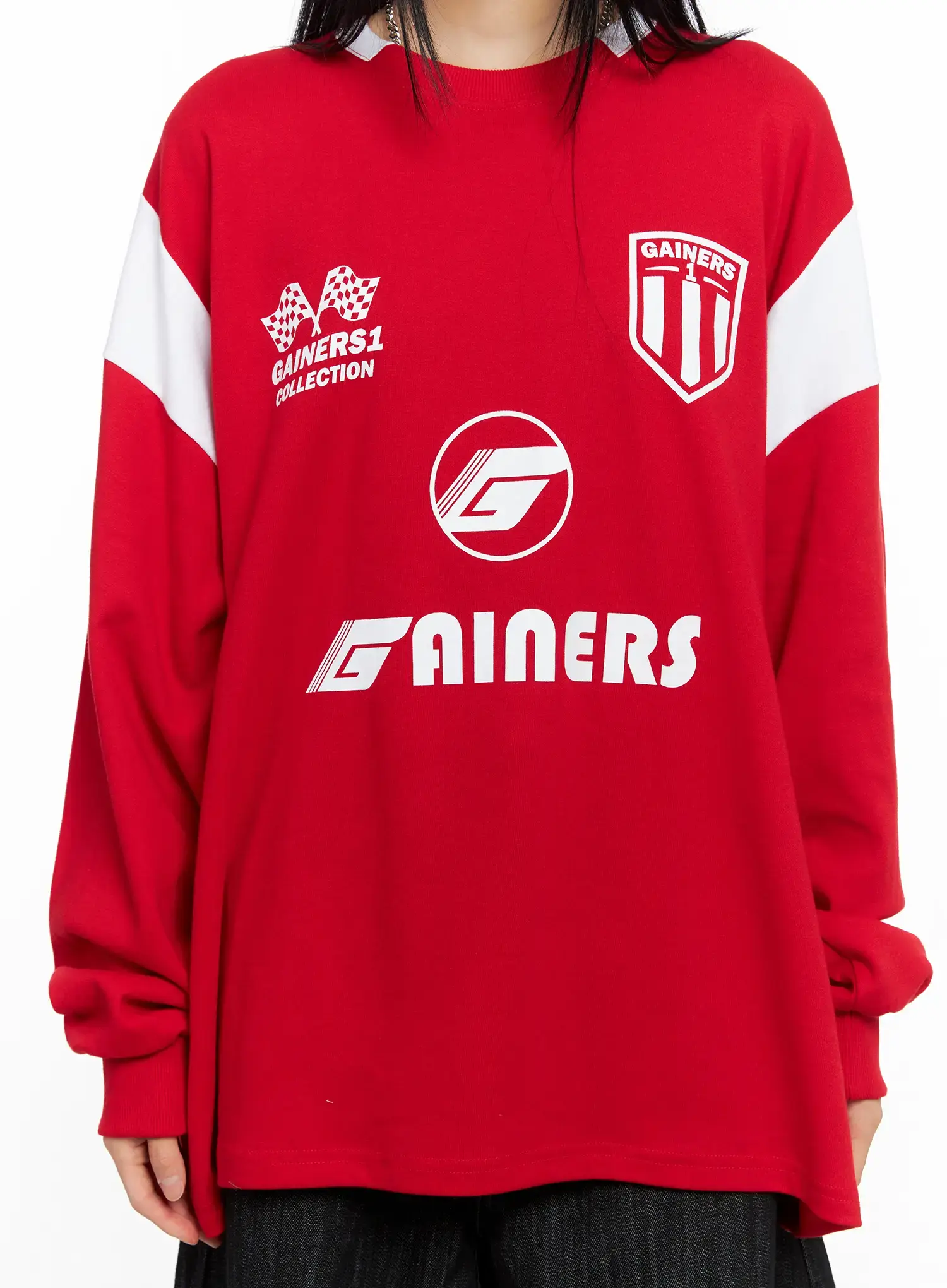 Oversized Graphic Jersey Sweatshirt CS509 - Image 10