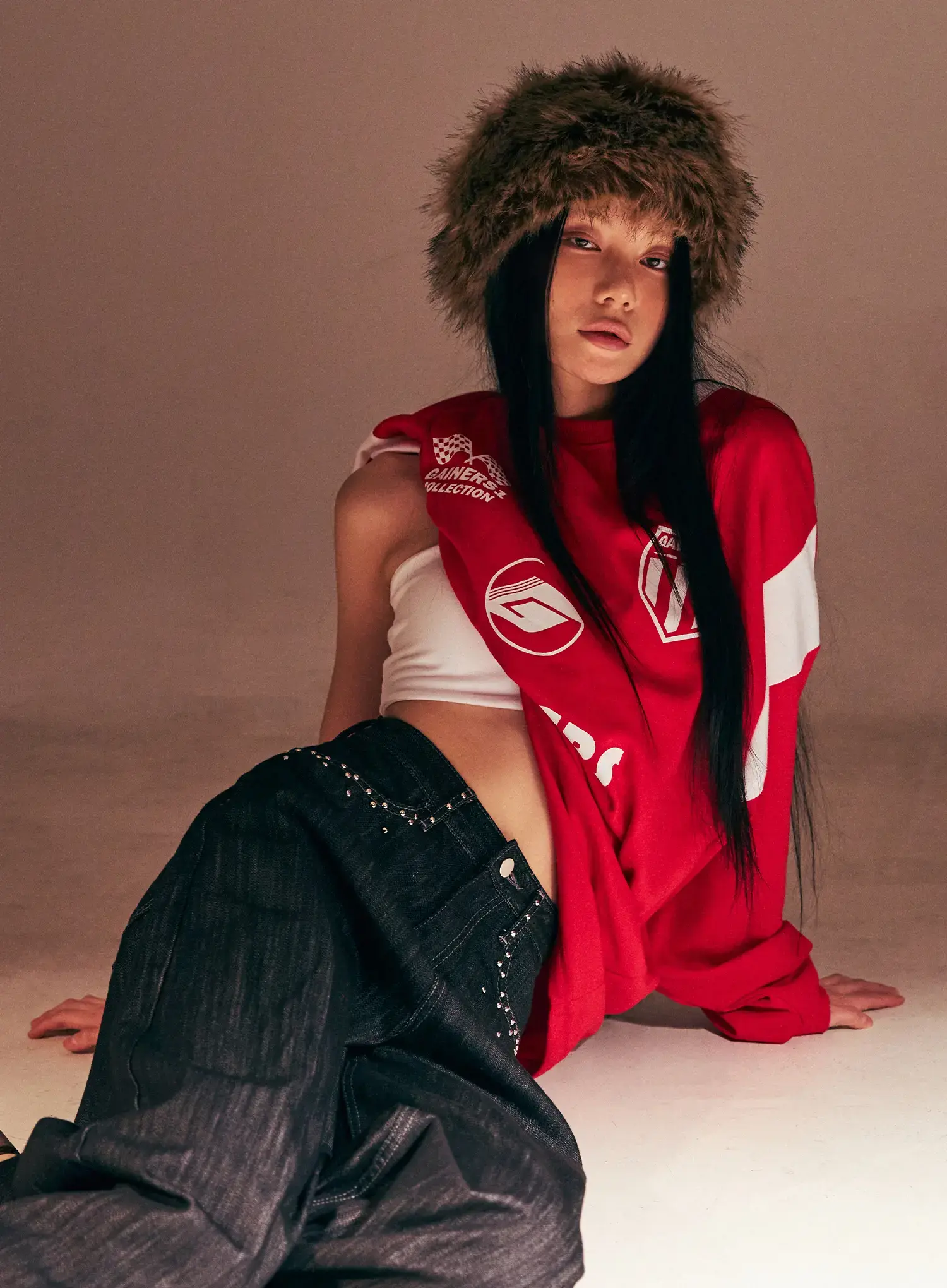 Oversized Graphic Jersey Sweatshirt CS509 - Image 4