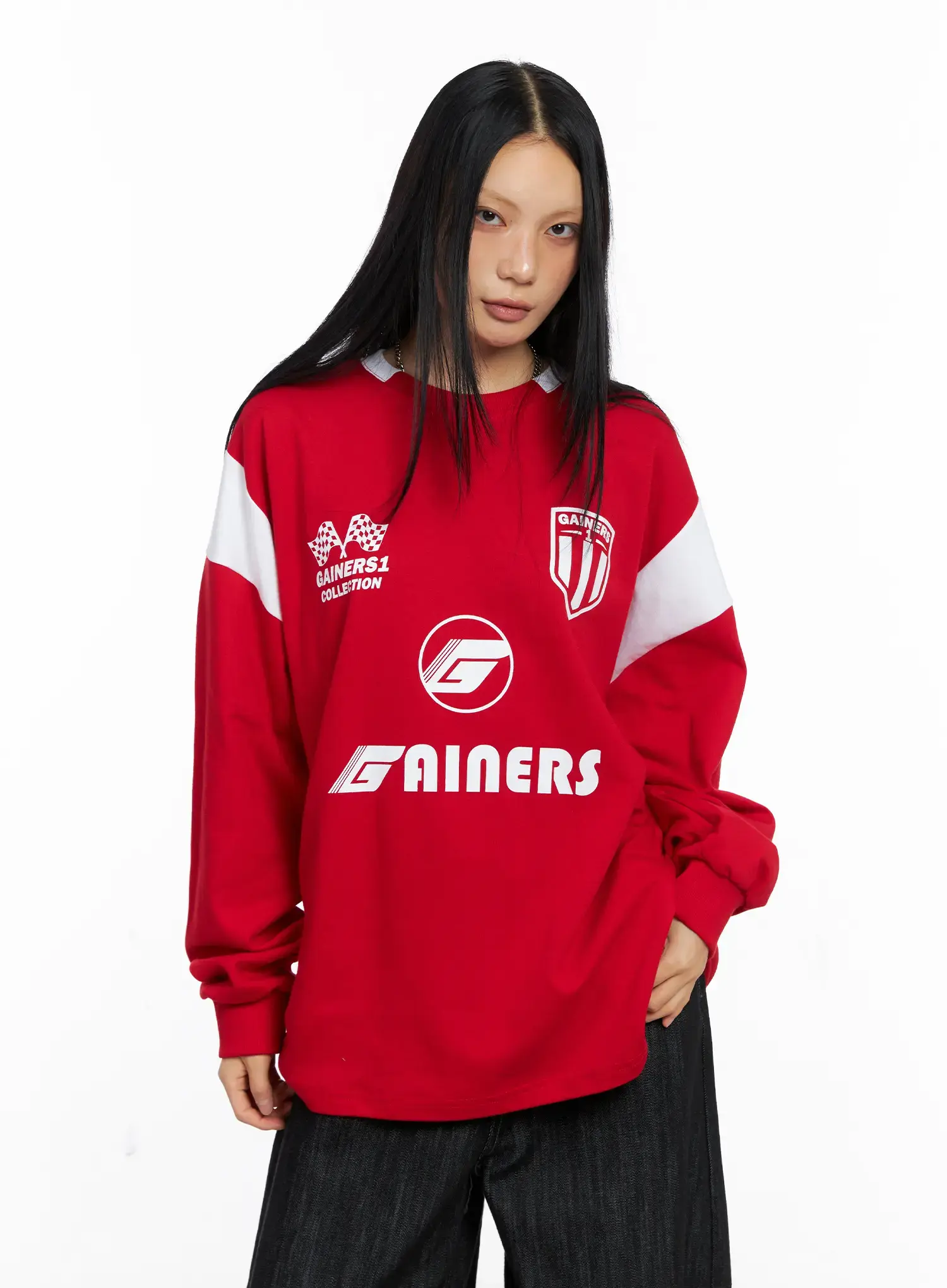 Oversized Graphic Jersey Sweatshirt CS509 - Image 5