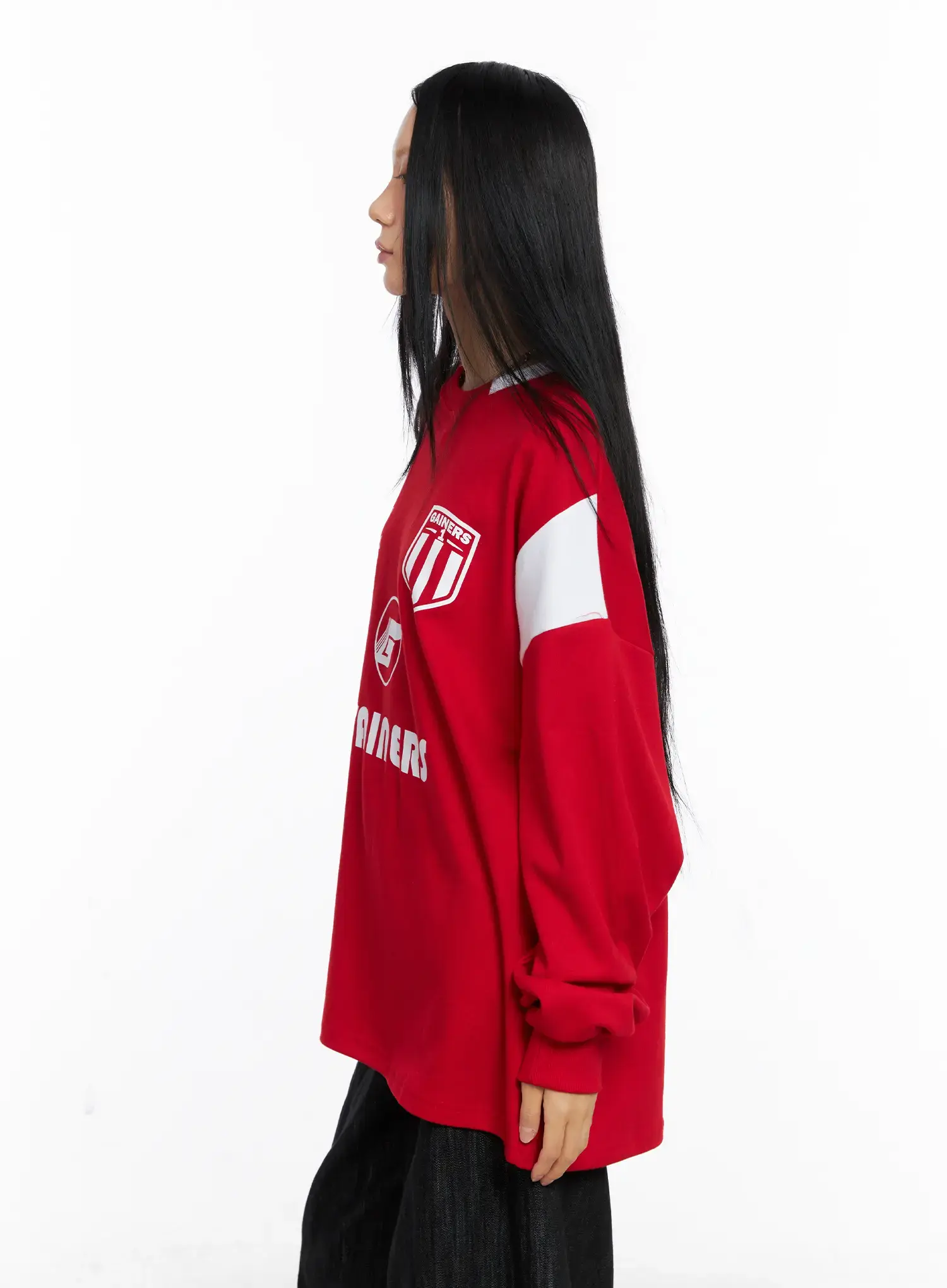 Oversized Graphic Jersey Sweatshirt CS509 - Image 8
