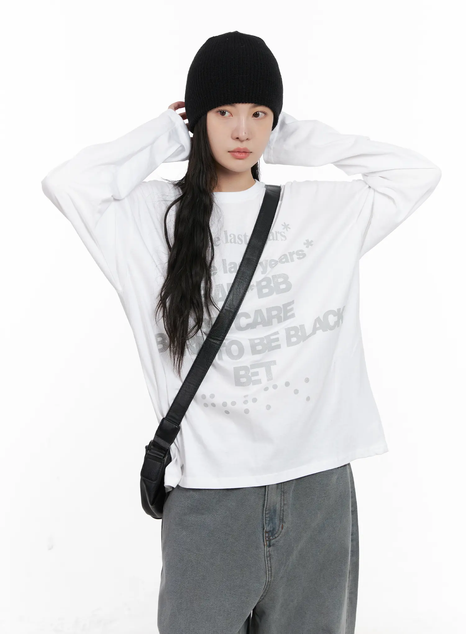 Oversized Graphic Long Sleeve Shirt CN512