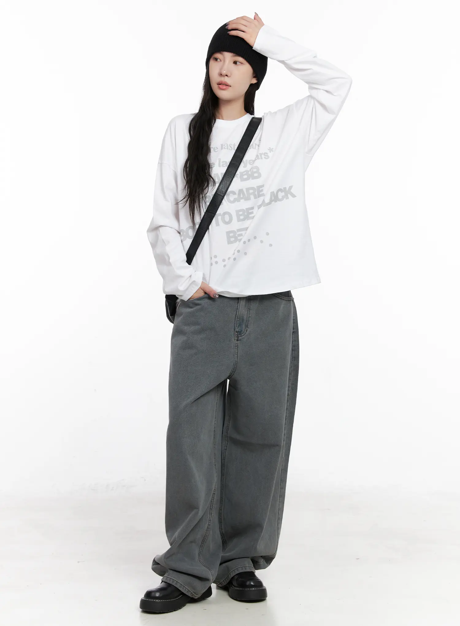 Oversized Graphic Long Sleeve Shirt CN512 - Image 7