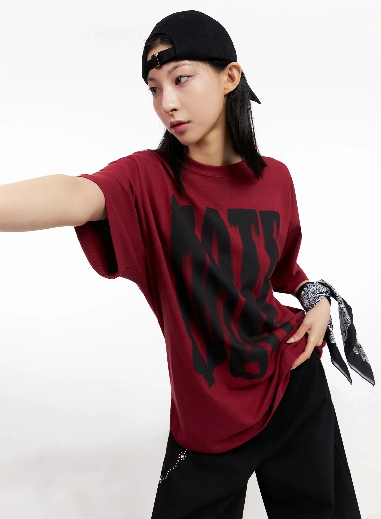 Oversized Graphic Print Tee IG508