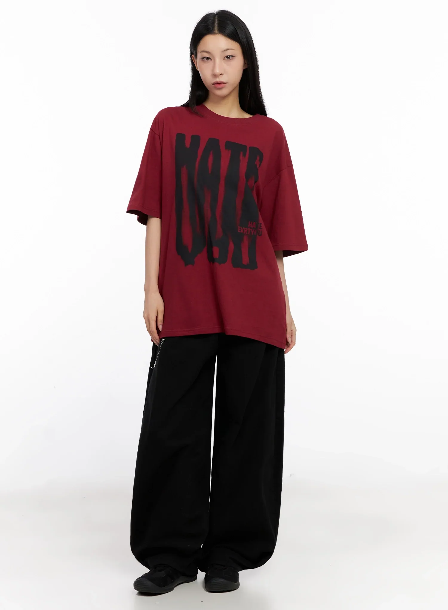 Oversized Graphic Print Tee IG508 - Image 11