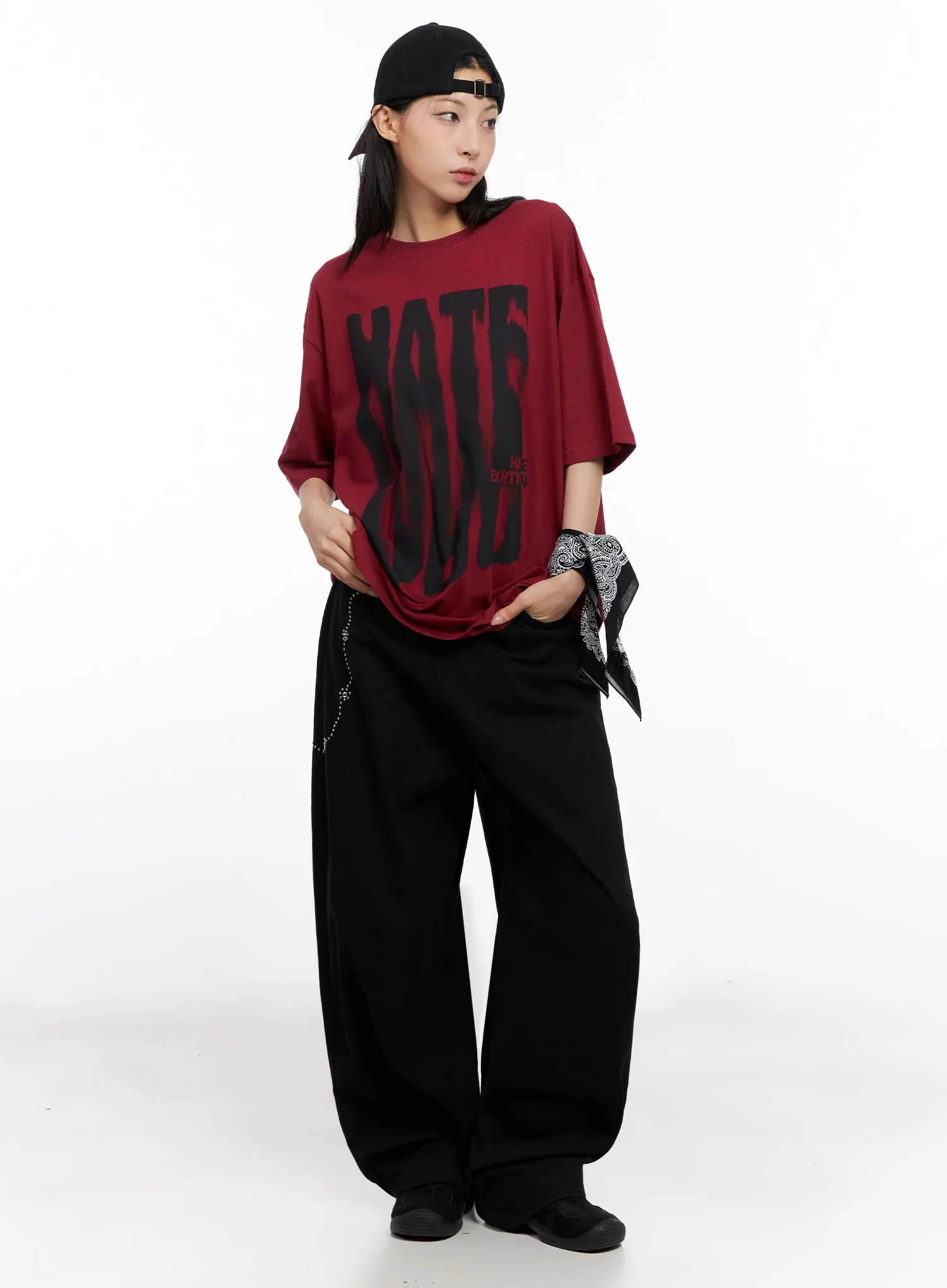 Oversized Graphic Print Tee IG508 - Image 14