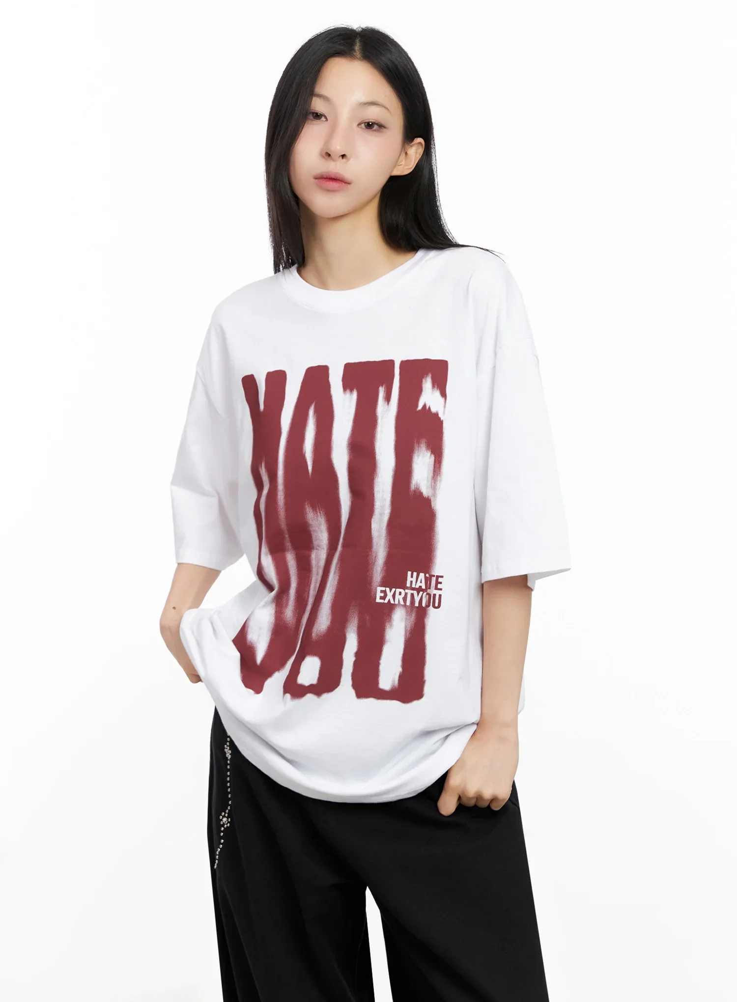 Oversized Graphic Print Tee IG508 - Image 16