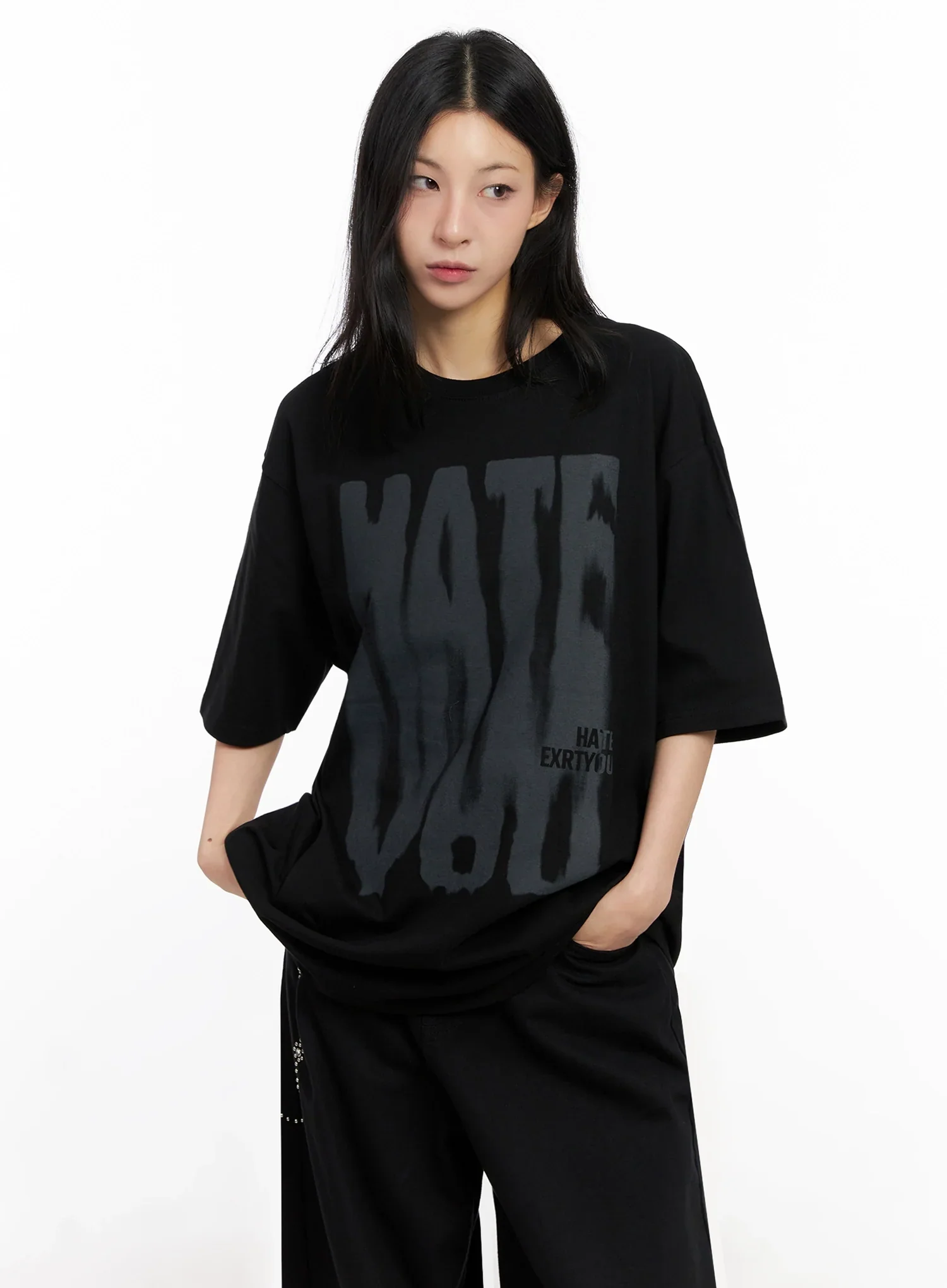 Oversized Graphic Print Tee IG508 - Image 17