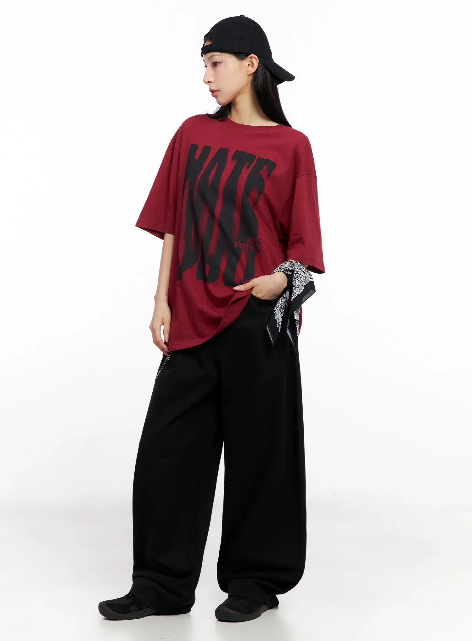 Oversized Graphic Print Tee IG508 - Image 3